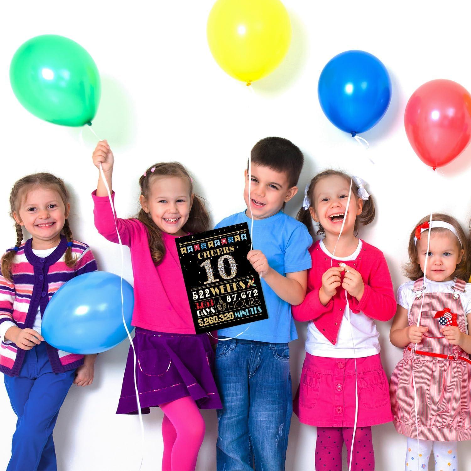 Tarjeta de Cumpleaños 10 años BGTCARDS Oro 25.4x20.3cm