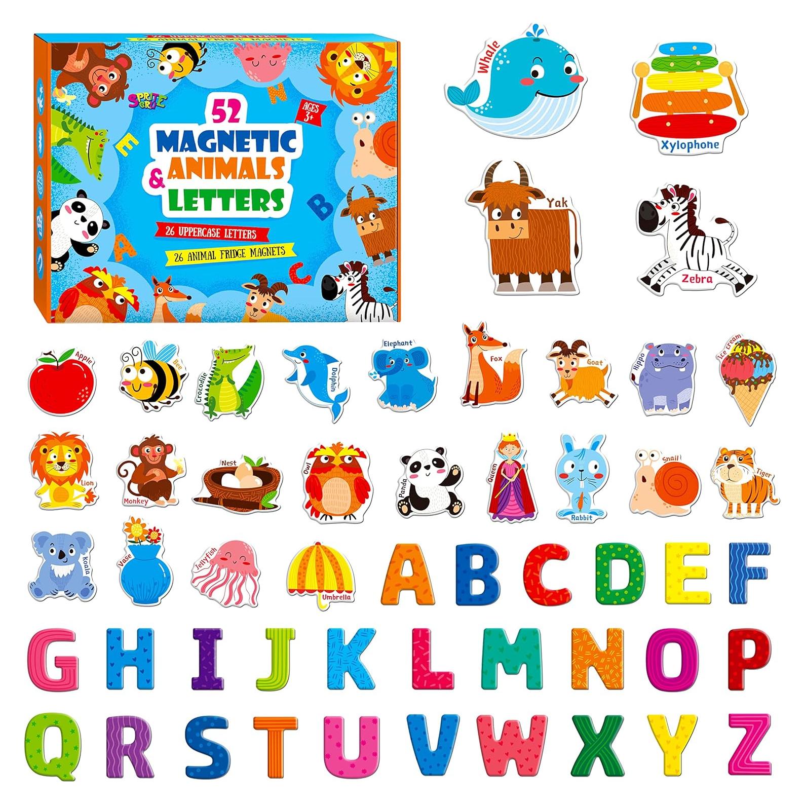 Letras Magnéticas Grandes SpriteGru 52 Piezas Educativas