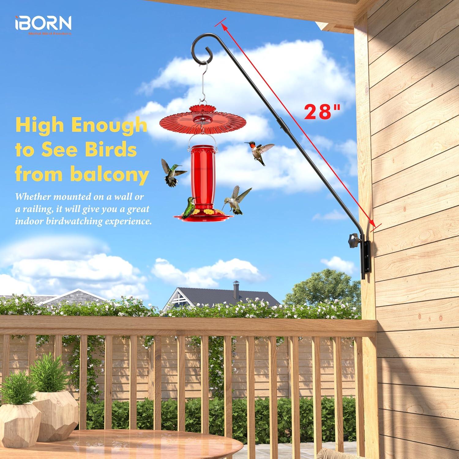 Soporte de pared iBorn 71 cm para comederos de aves, resistente