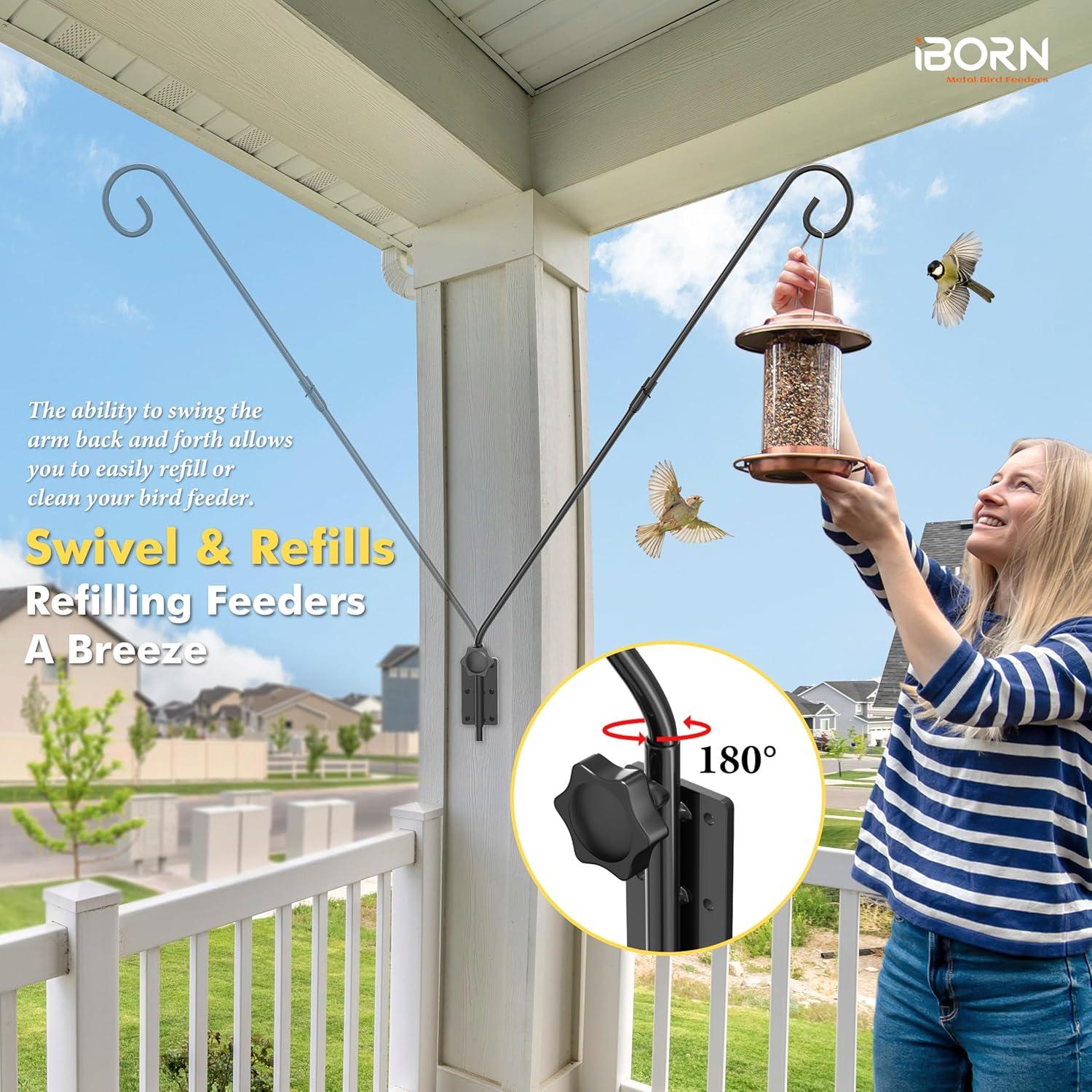 Soporte de pared iBorn 71 cm para comederos de aves, resistente