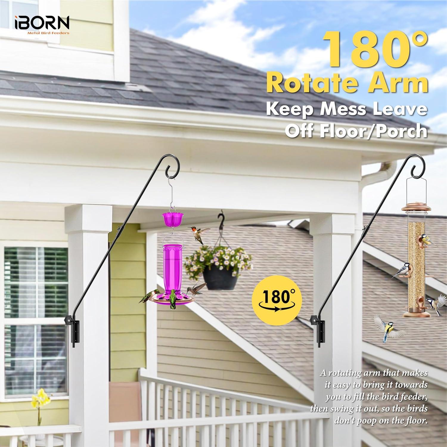 Soporte de pared iBorn 71 cm para comederos de aves, resistente