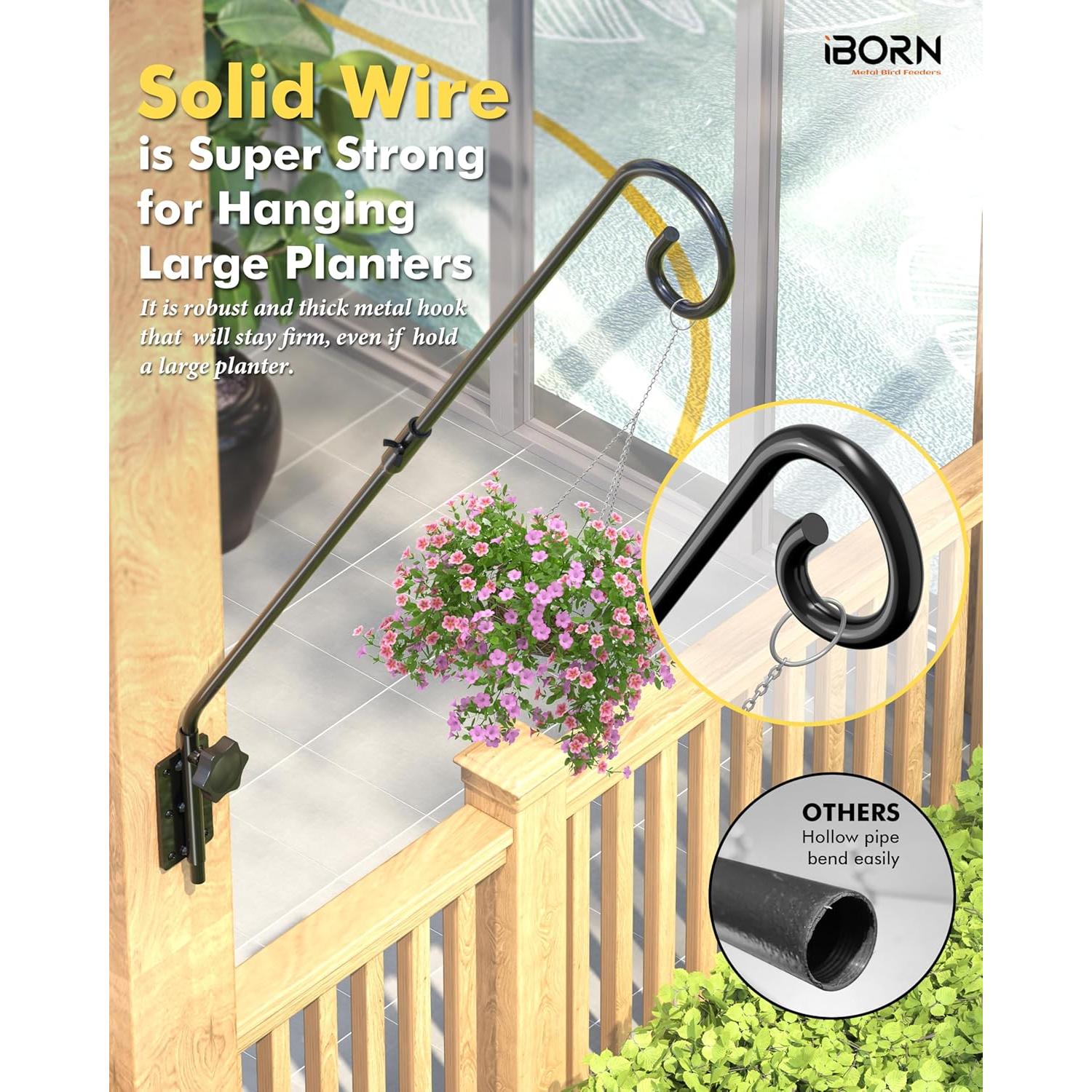 Soporte de pared iBorn 71 cm para comederos de aves, resistente