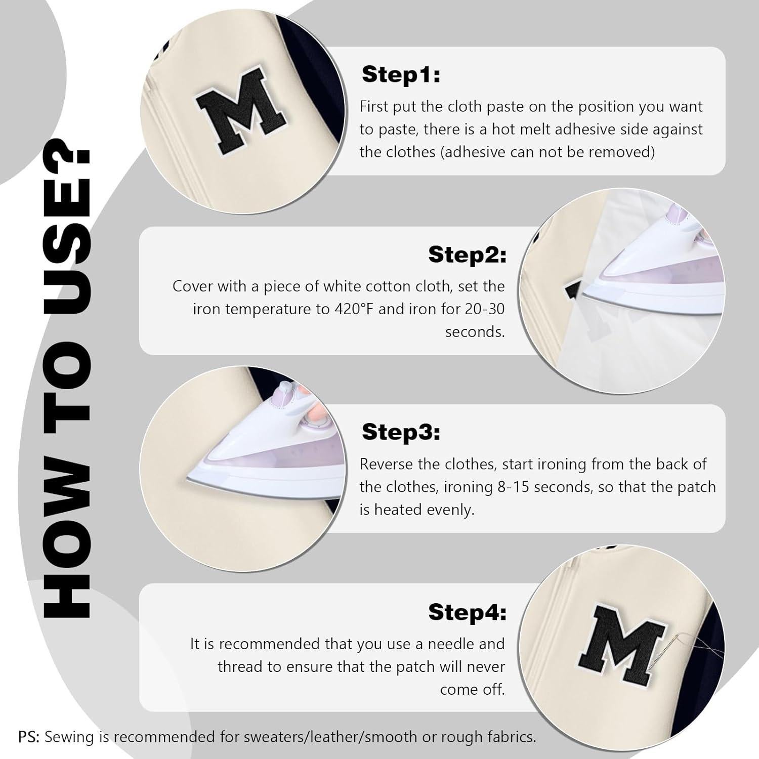 Parche de Letras Varsity Chenille Negro 11.4 cm VGROSIA