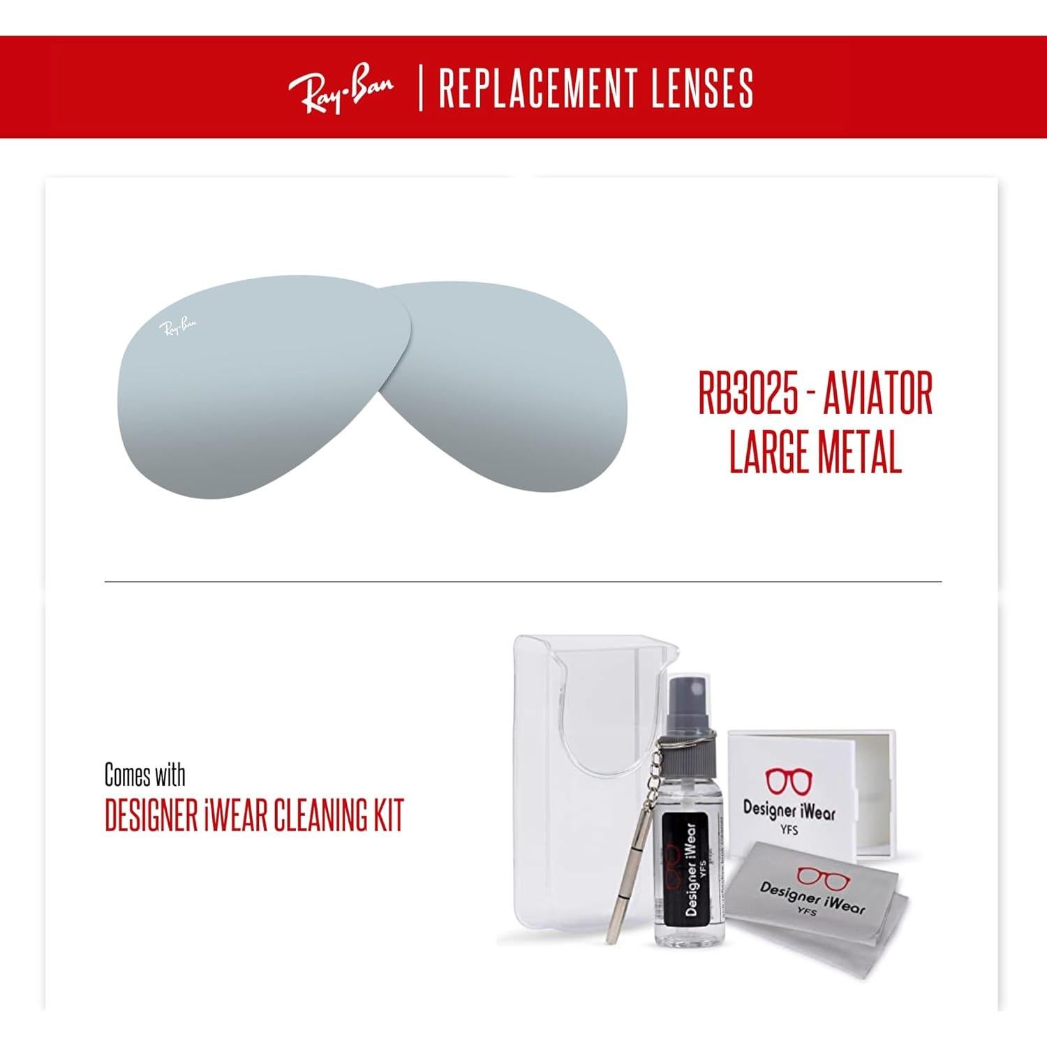 Lentes Ray-Ban RB3025 55mm Azul Bi-espejo + Kit Cuidado