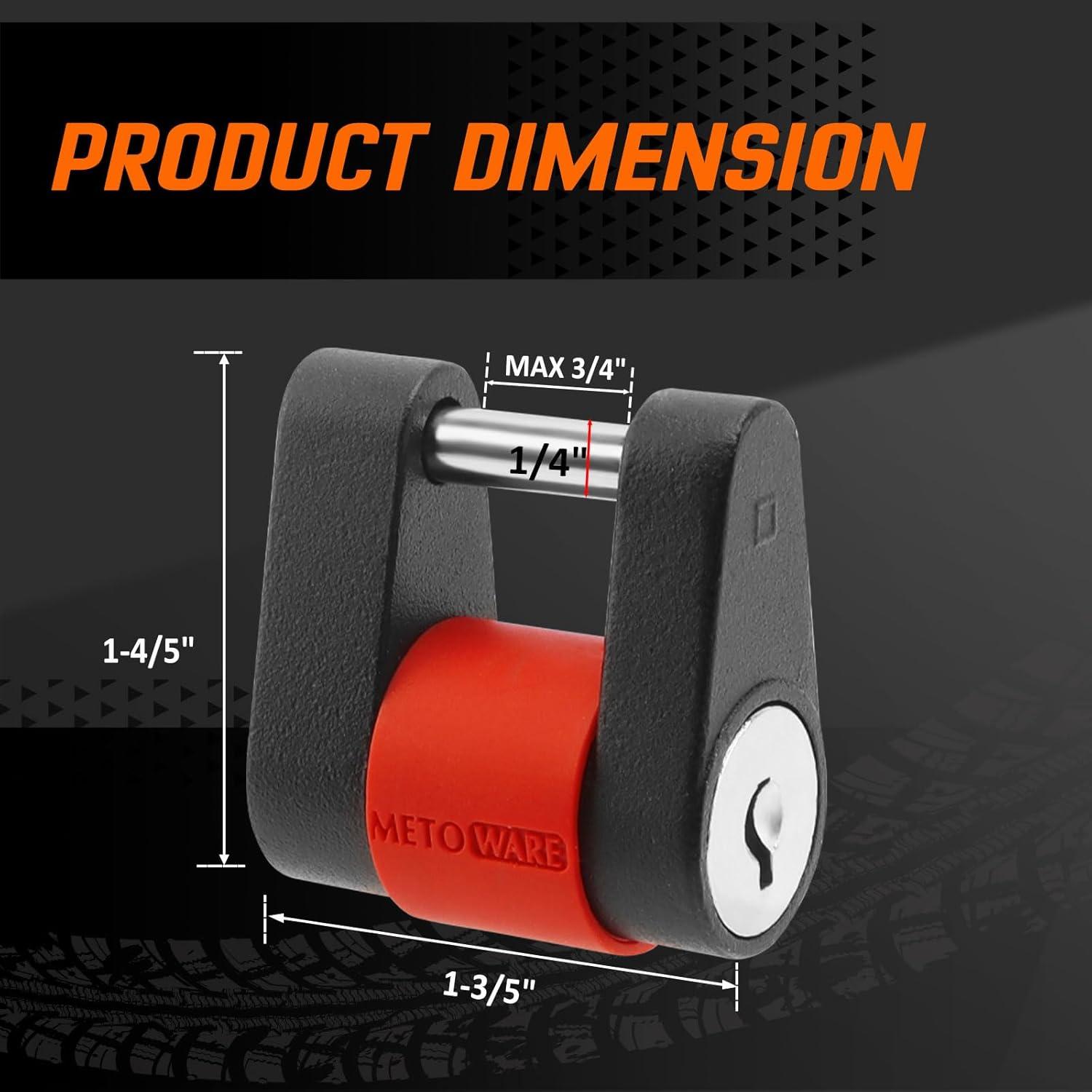 Cerradura de Acoplador de Remolque METOWARE 1/4" Diámetro