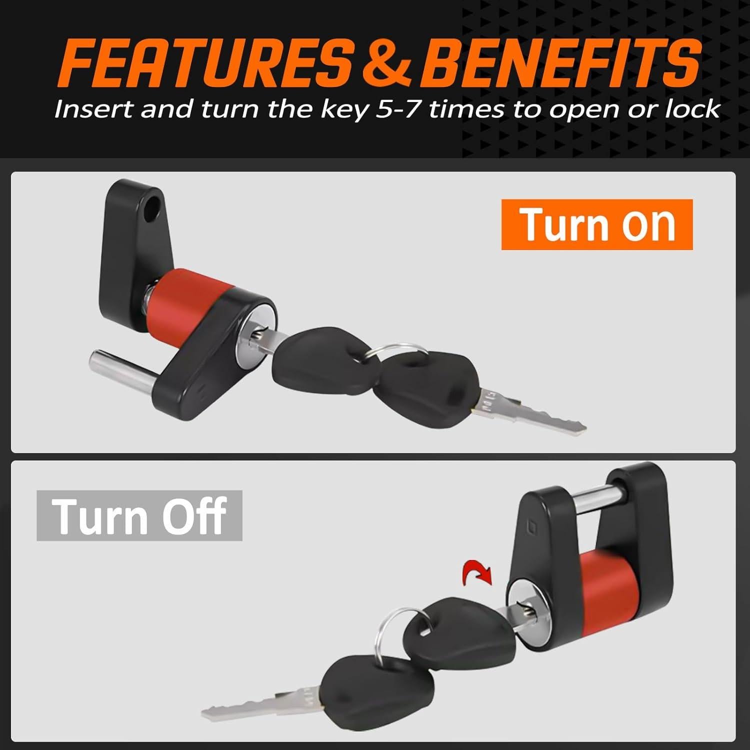 Cerradura de Acoplador de Remolque METOWARE 1/4" Diámetro