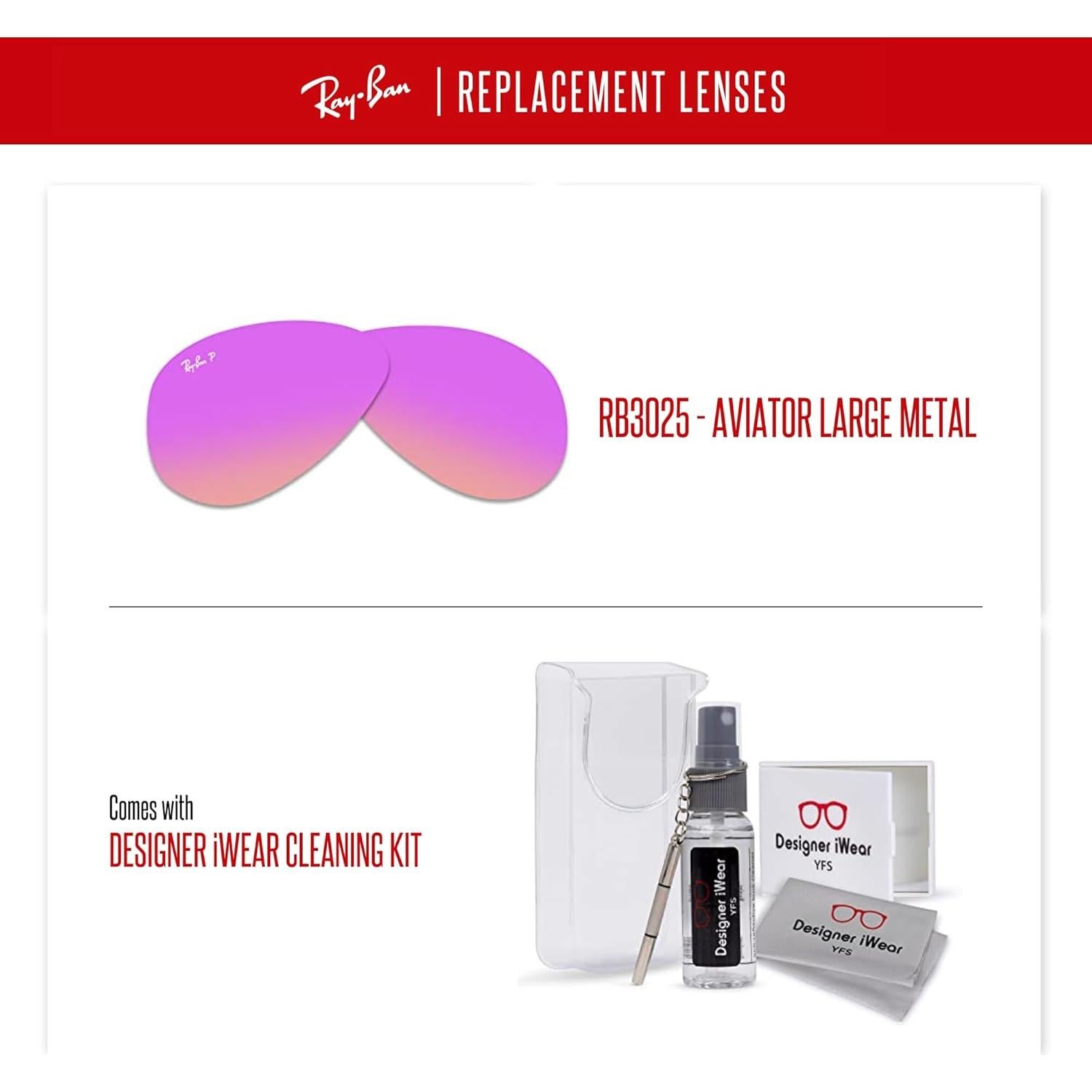 Lentes Ray-Ban Aviator RB3025 58mm Polarizados Marrón Fucsia