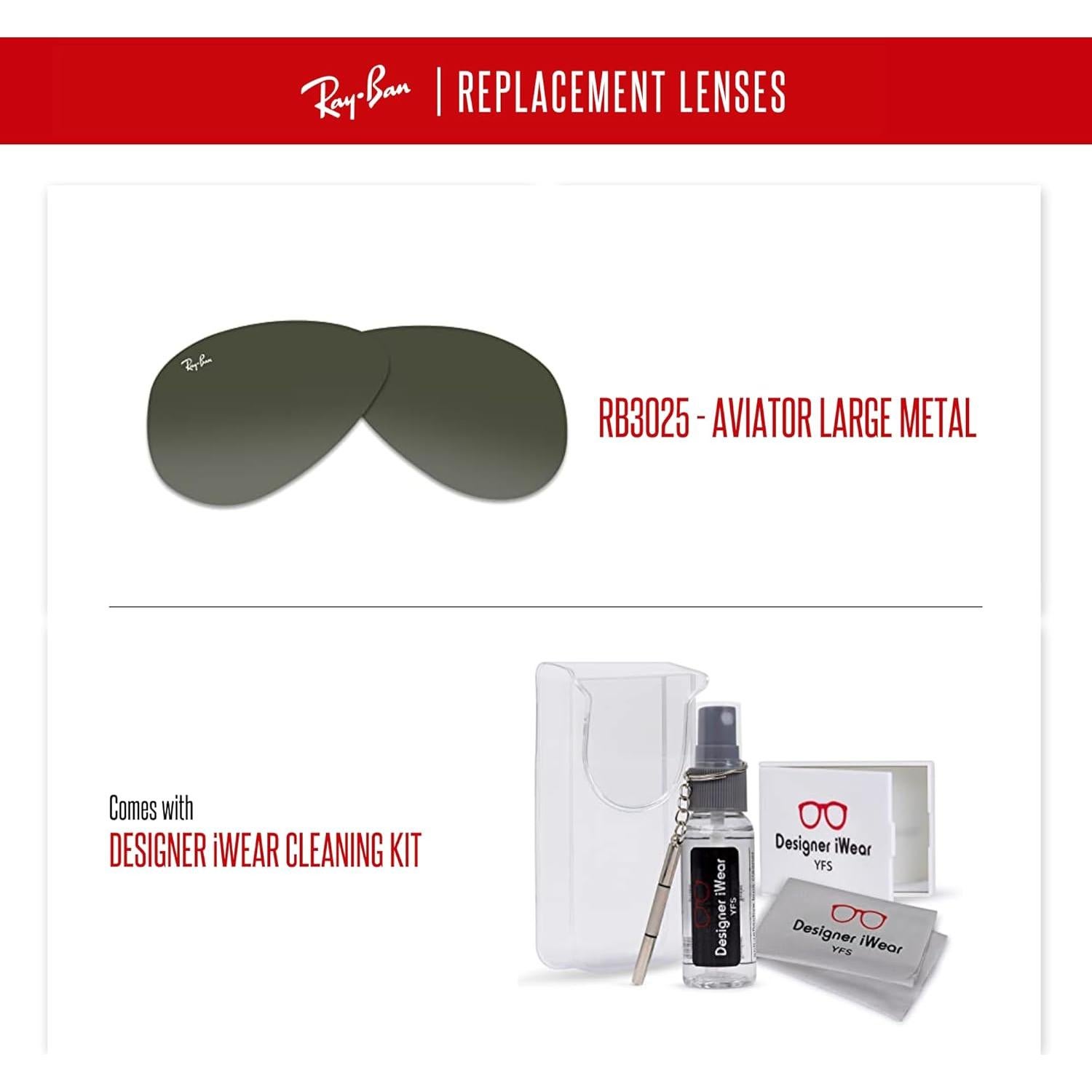 Lentes Ray-Ban RB3025 AVIATOR 58mm Espejo Gris + Kit