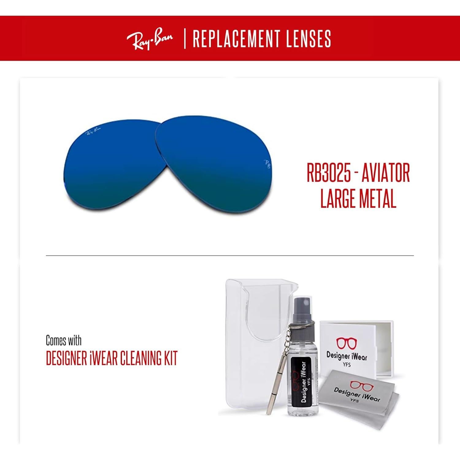 Lentes Ray-Ban Aviator RB3025 Espejo Verde 55mm + Kit
