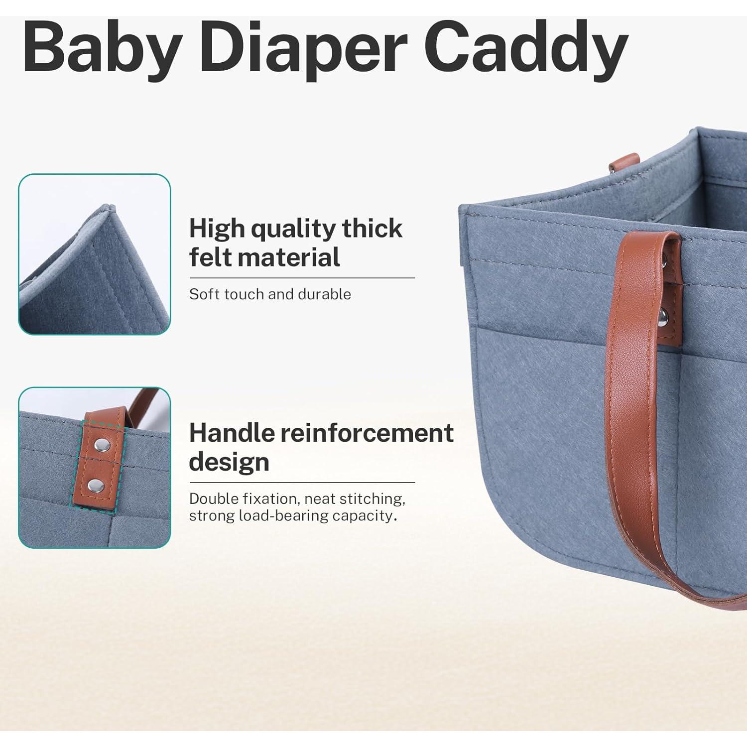 Caddy de Pañales Lefeke Gris, Organizador Portátil para Bebés