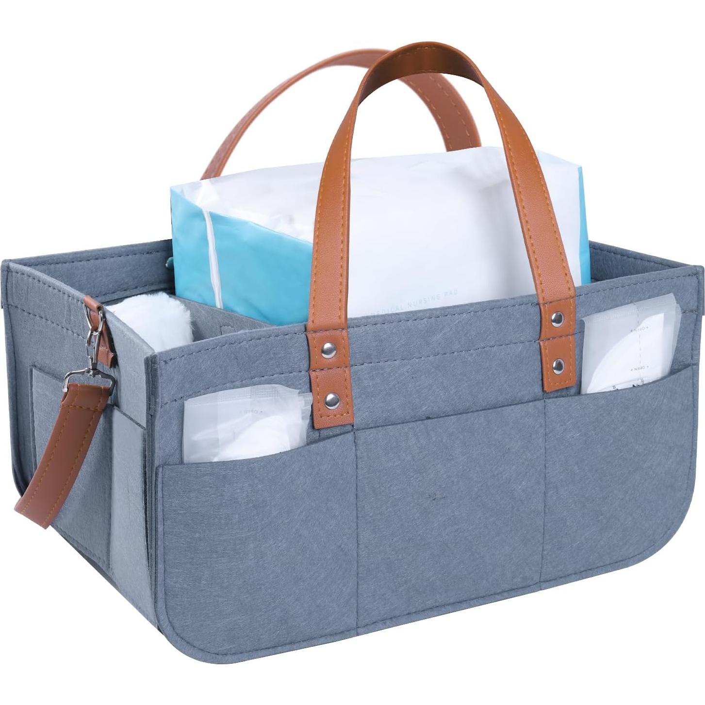 Caddy de Pañales Lefeke Gris, Organizador Portátil para Bebés