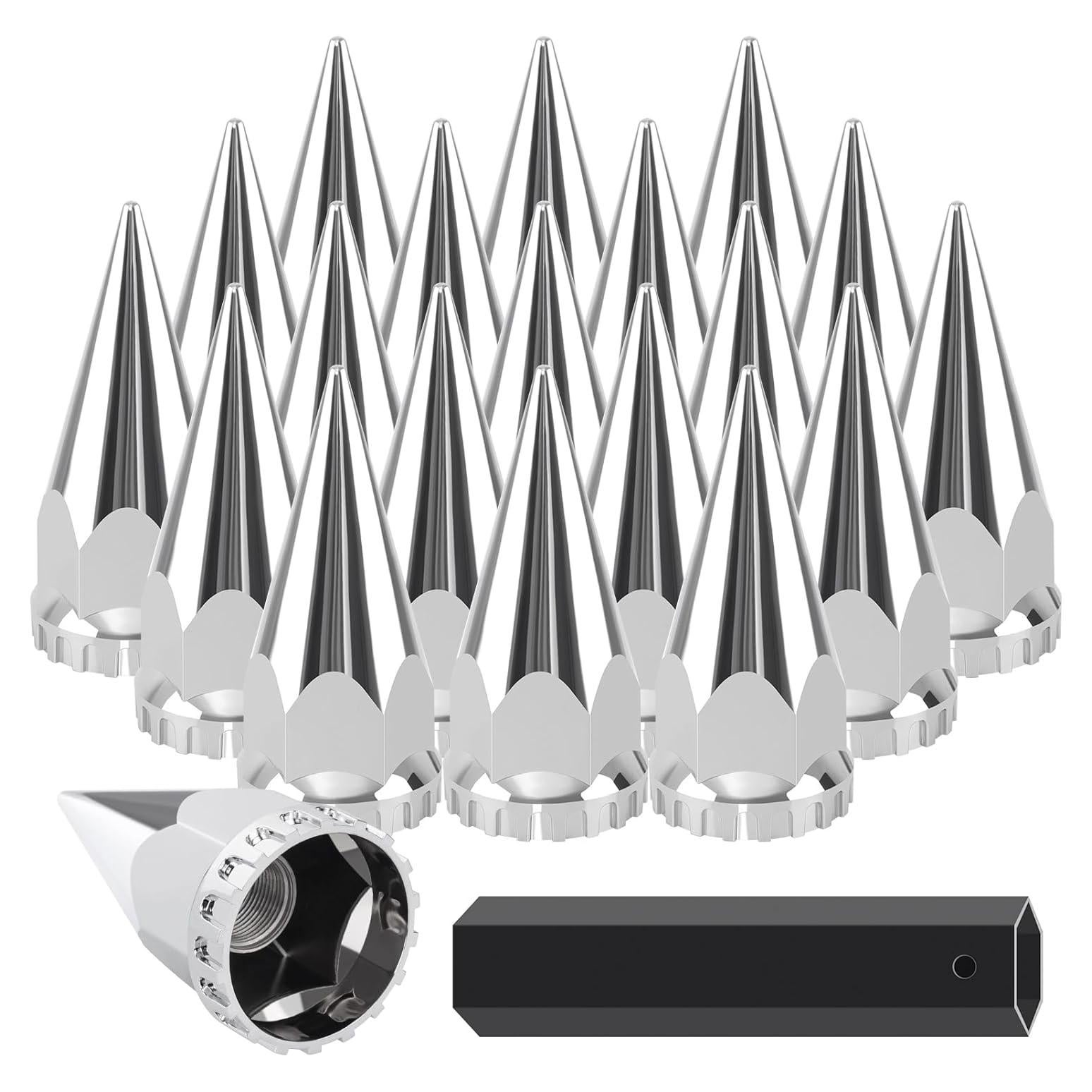 Cubiertas de Tuercas de Picos Mytracpro 33mm 20PCS Cromadas