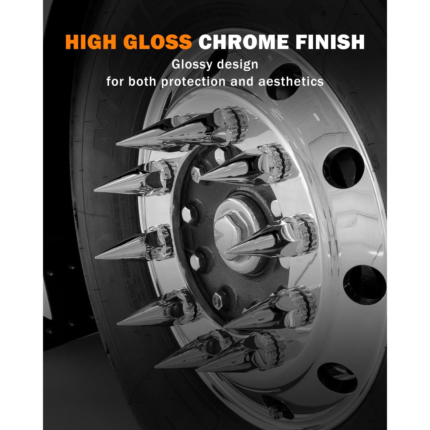 Cubiertas de Tuercas de Picos Mytracpro 33mm 20PCS Cromadas