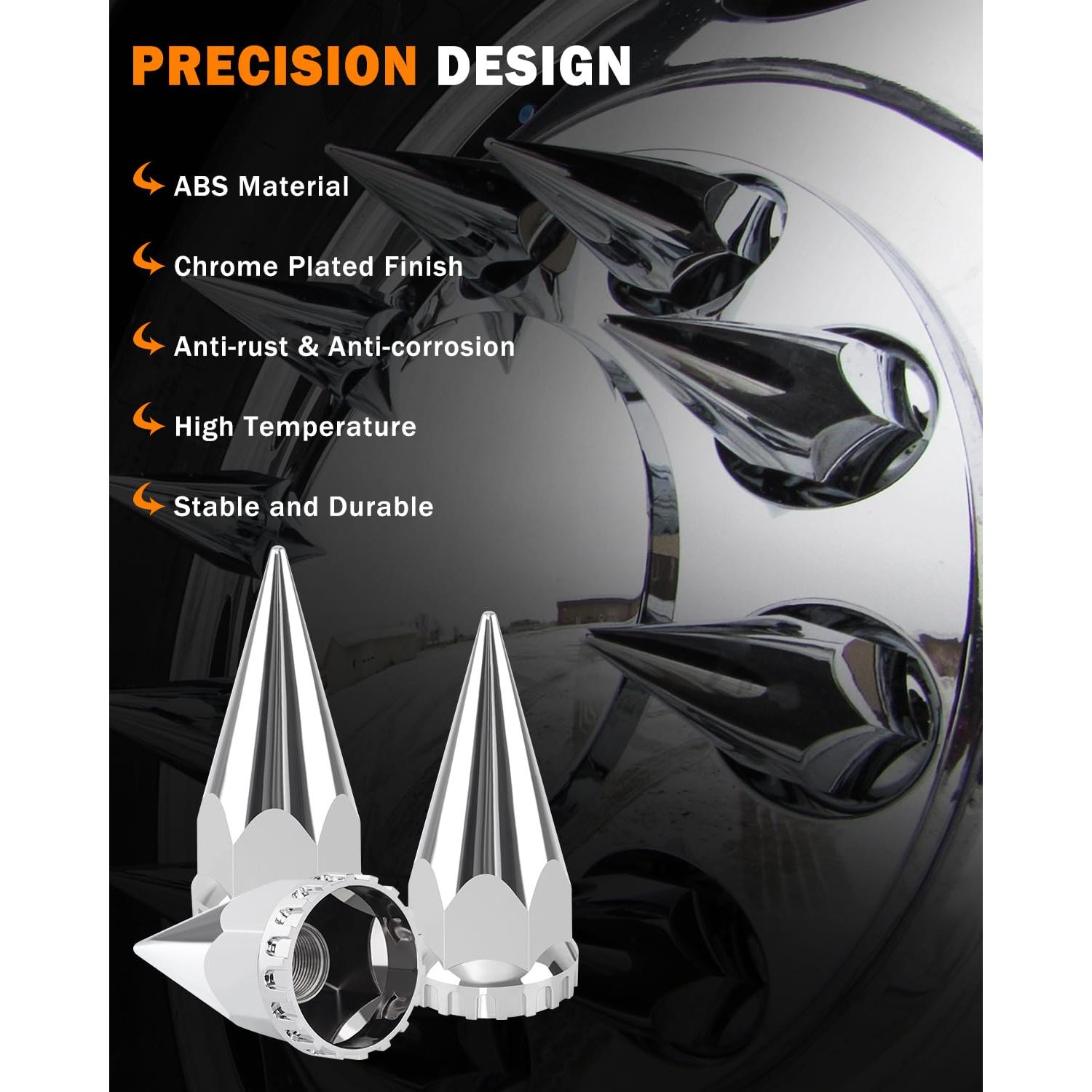 Cubiertas de Tuercas de Picos Mytracpro 33mm 20PCS Cromadas