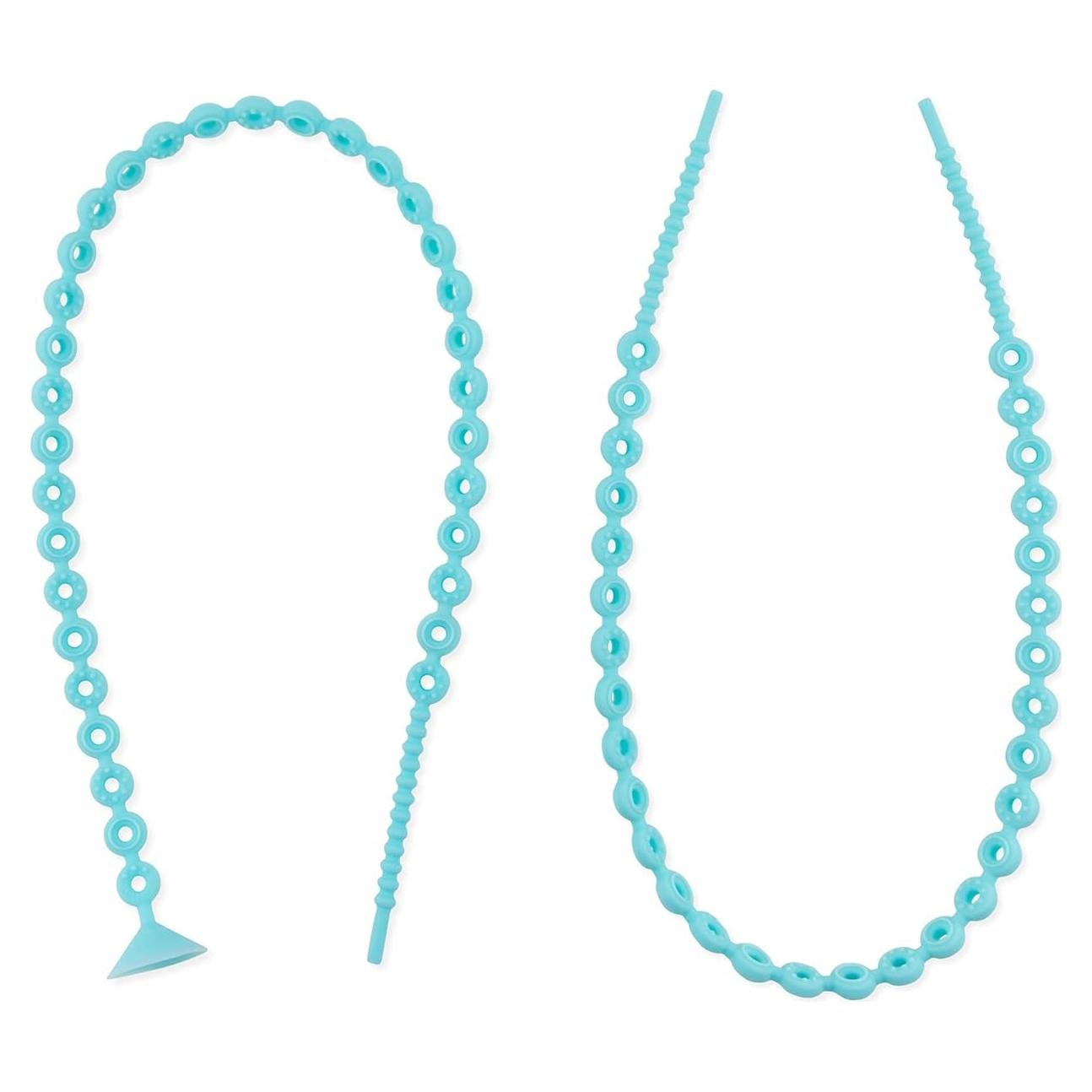 Correa de Chupete Bumkins Silicona Platino Azul 62.7 cm