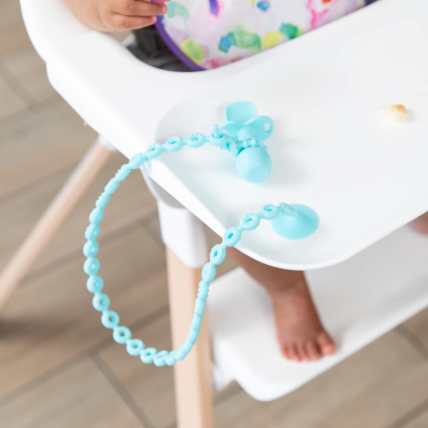 Correa de Chupete Bumkins Silicona Platino Azul 62.7 cm