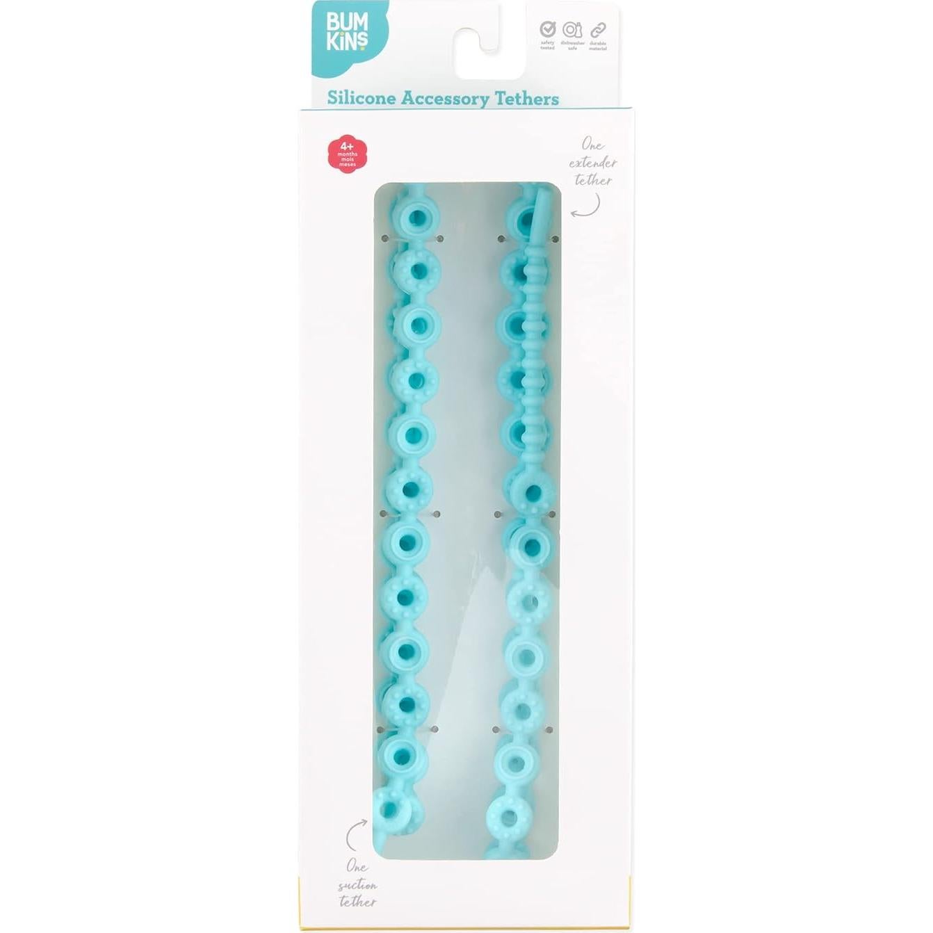 Correa de Chupete Bumkins Silicona Platino Azul 62.7 cm