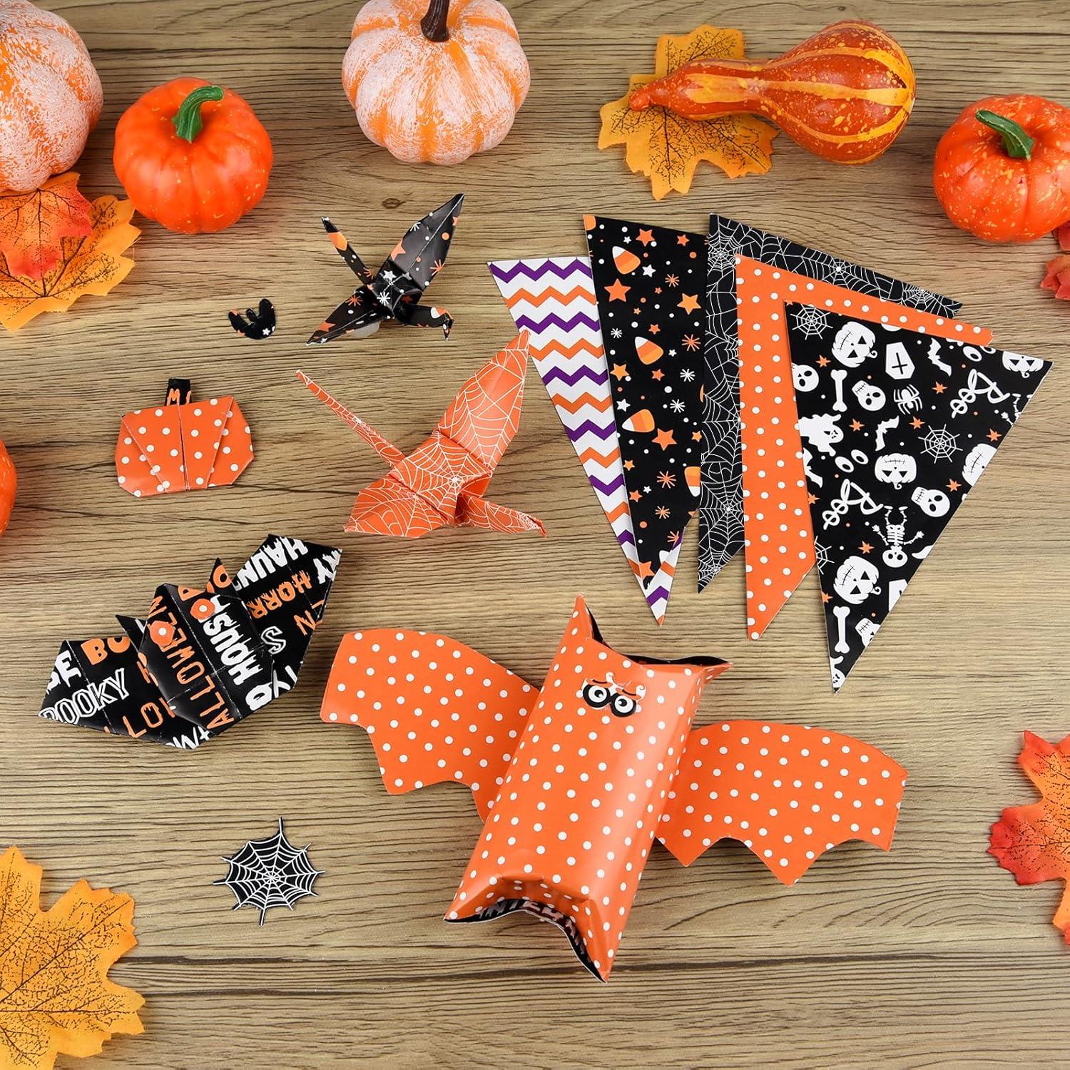 Conjunto de Papel de Patrón Halloween Morcheiong 100 Hojas A5