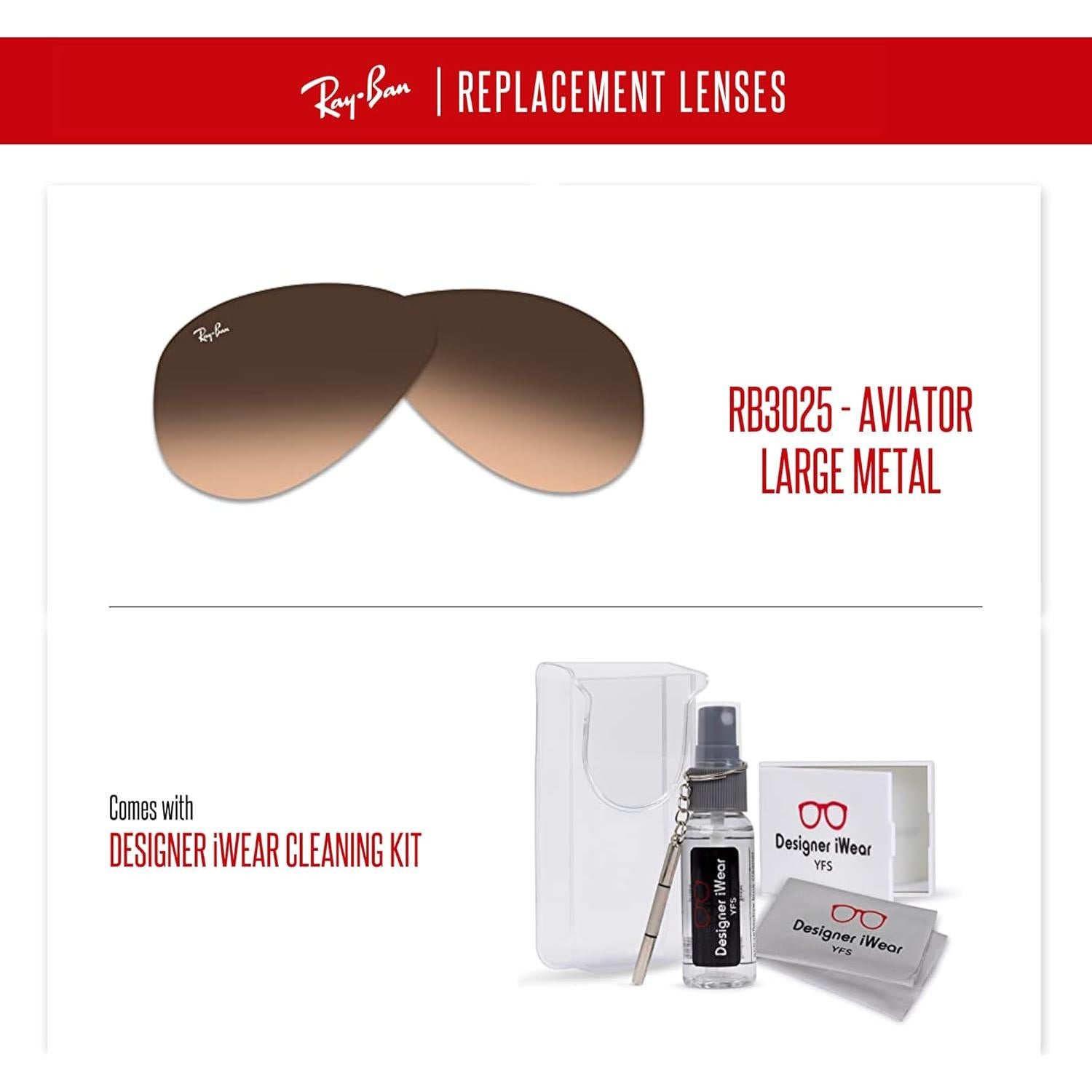 Lentes Ray-Ban RB3025 55mm Marrón Degradado + Kit Cuidado