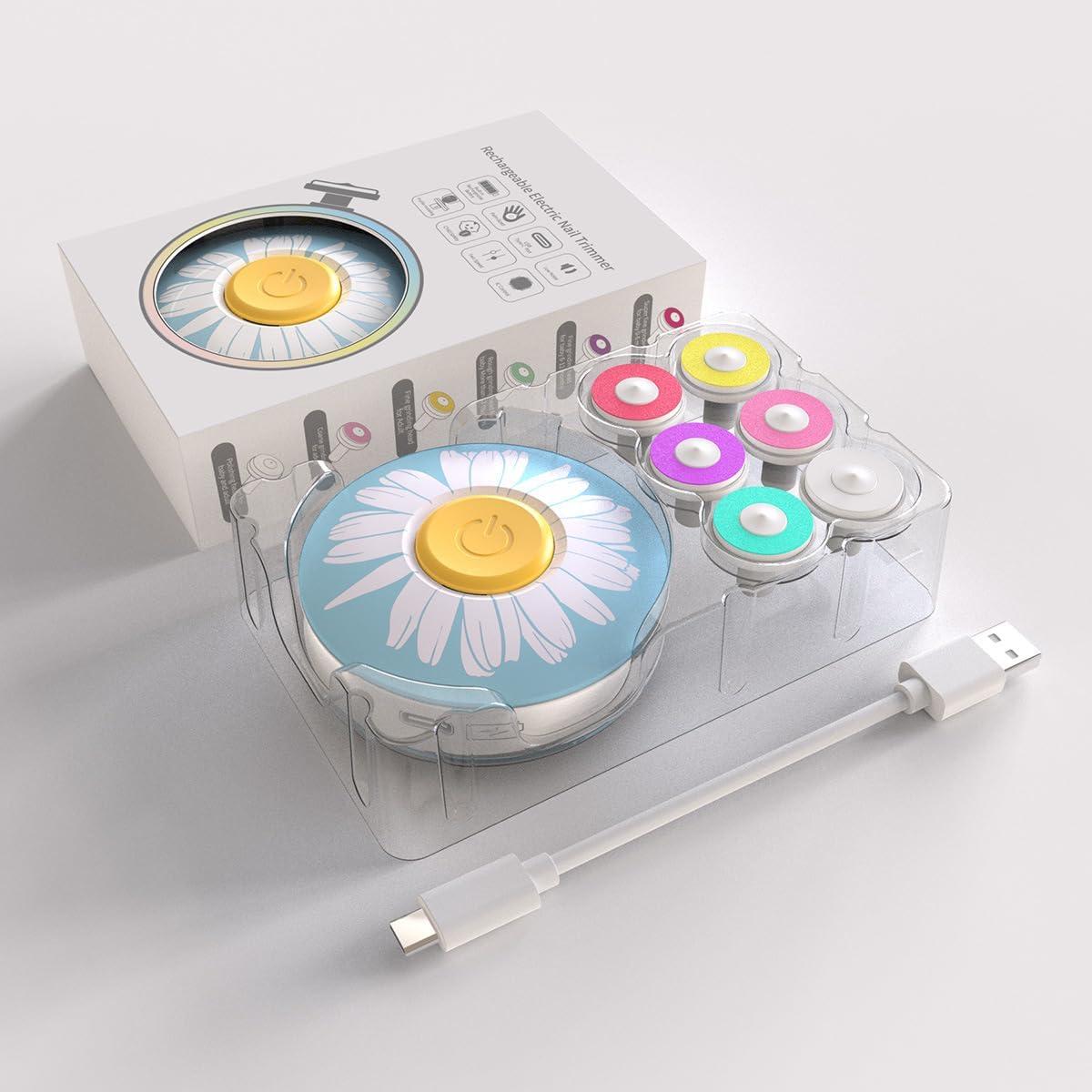 Cortador de Uñas Eléctrico GOSATYUM Recargable USB 6 Almohadillas