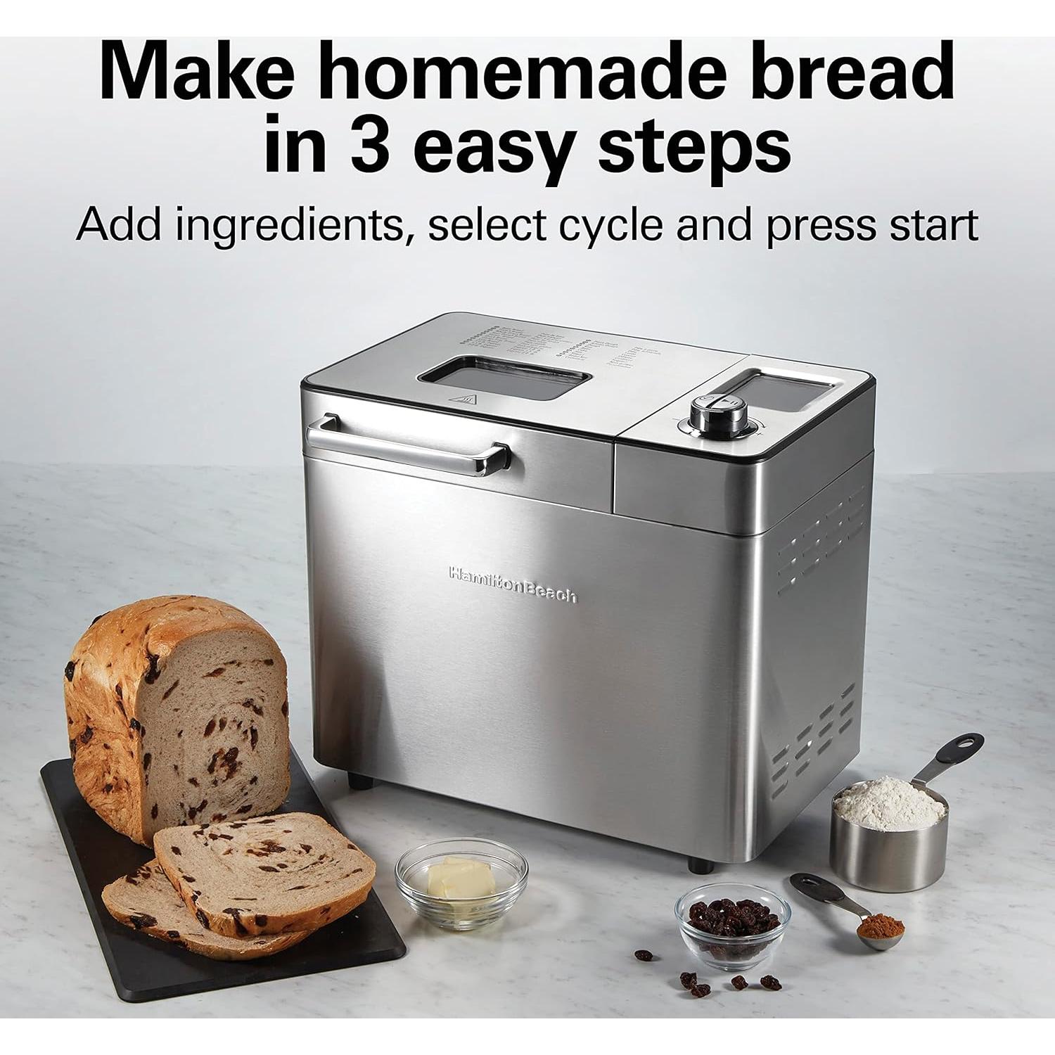 Máquina de Pan Hamilton Beach 29890 2 lb Acero Inoxidable