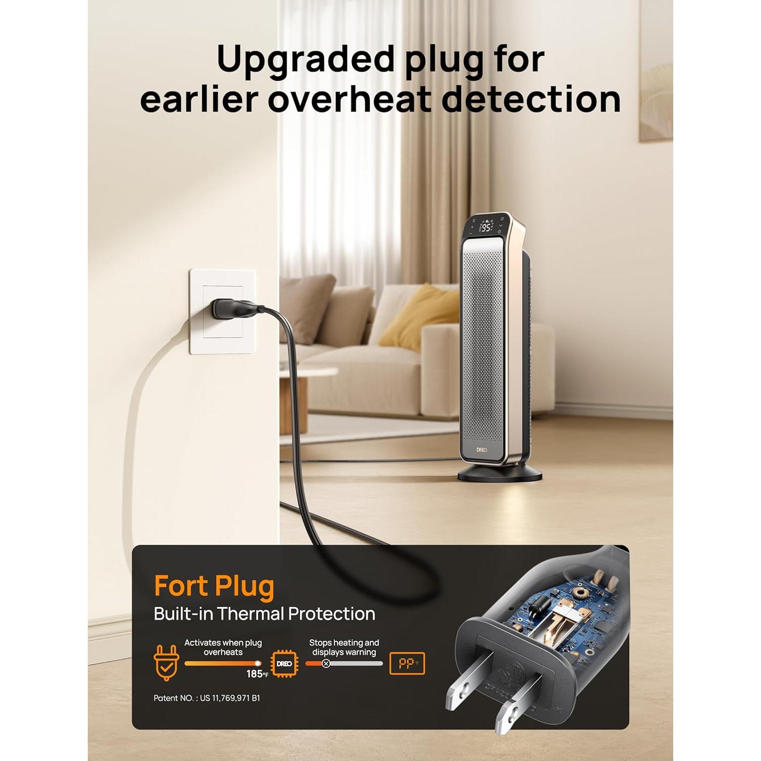 Calentador de Espacio Dreo DR-HSH013B 25" Cerámico 3 Modos