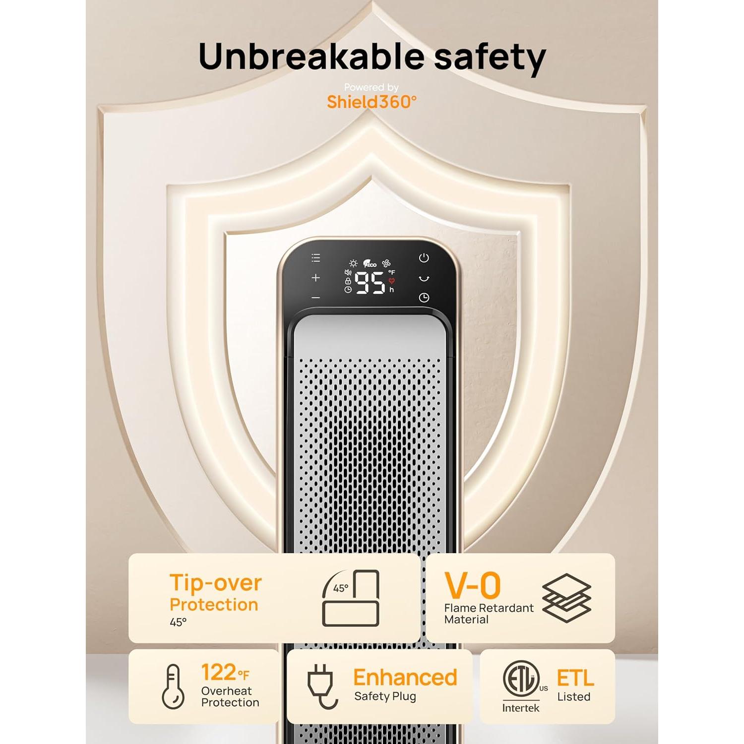 Calentador de Espacio Dreo DR-HSH013B 25" Cerámico 3 Modos