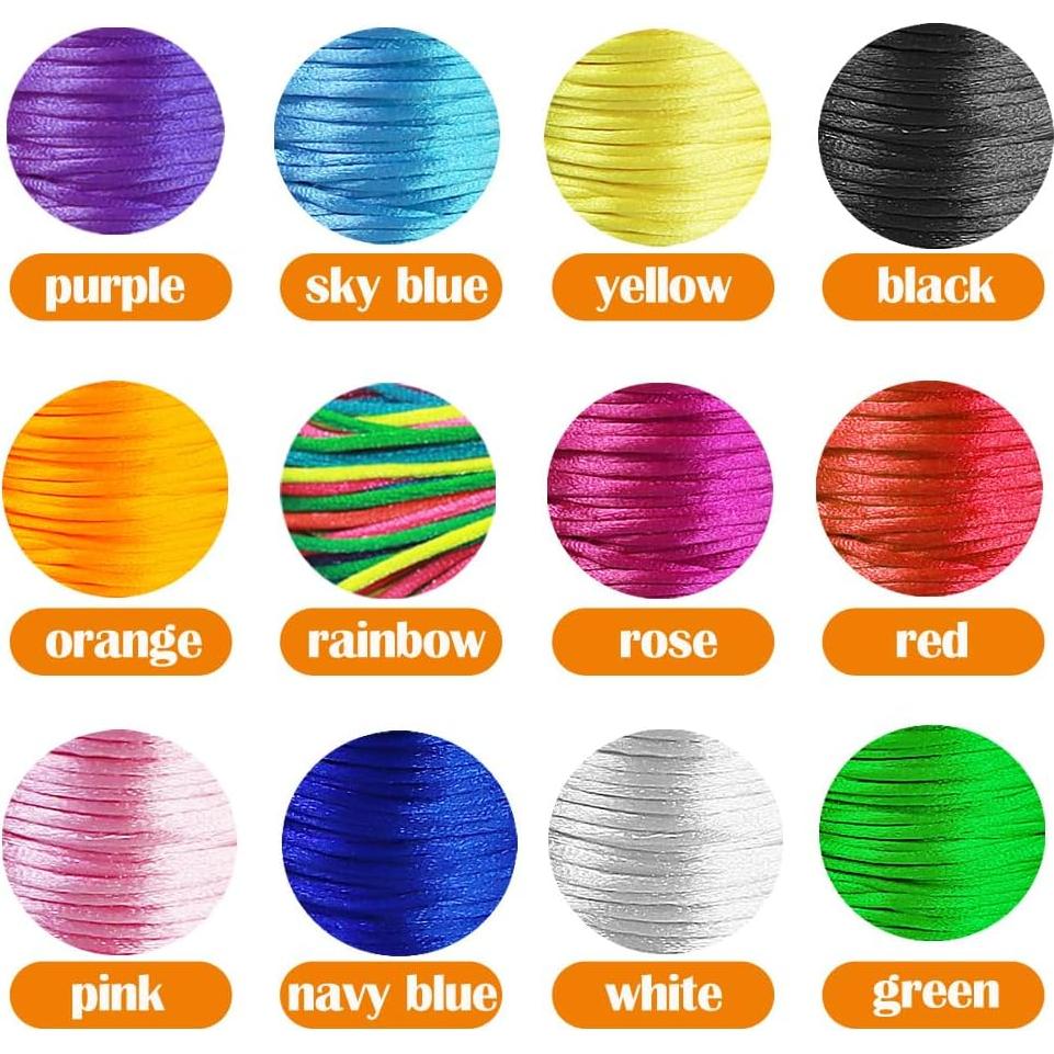 Cuerda de Nylon Satín 1.5mm 12 Paquetes 252 Yardas Ewparts