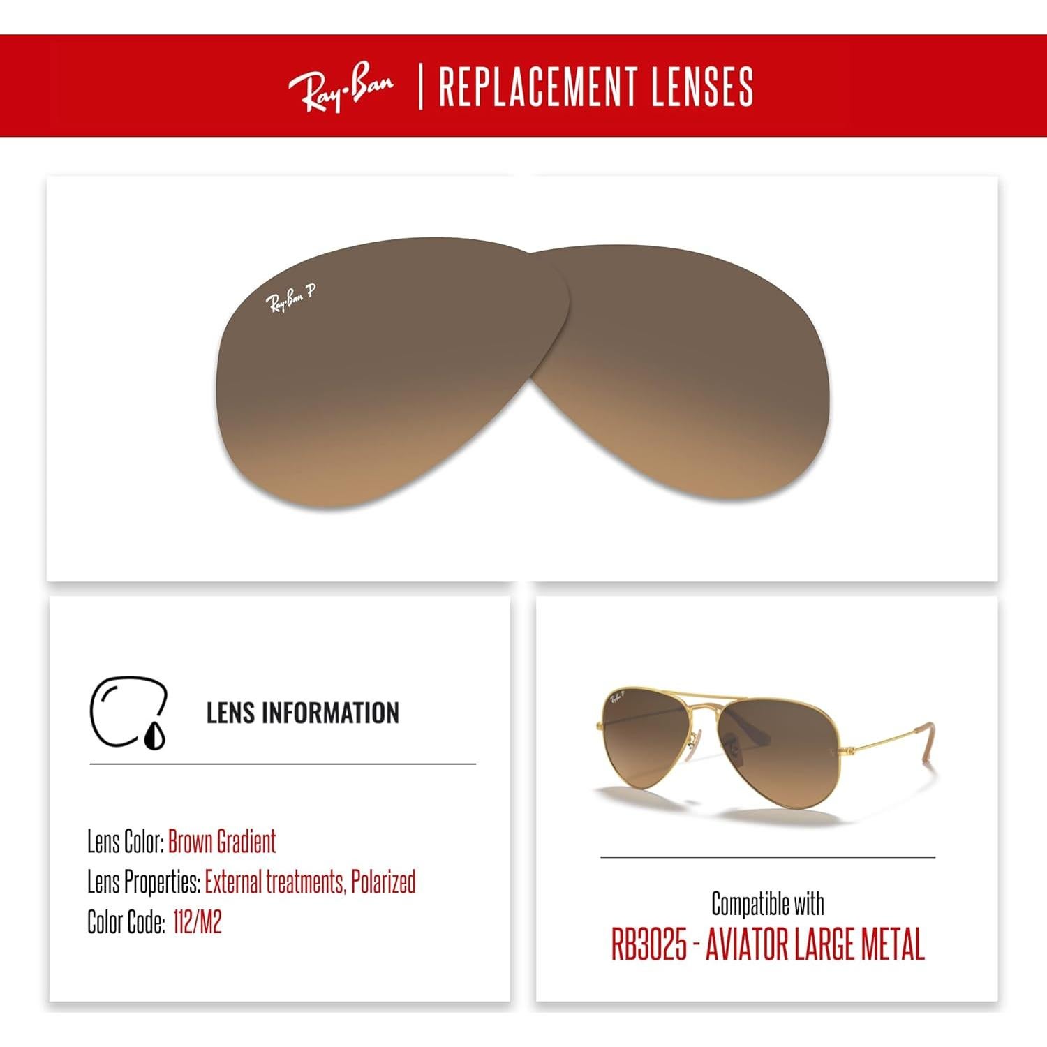 Lentes Ray-Ban Aviator RB3025 55mm Polarizados Marrón