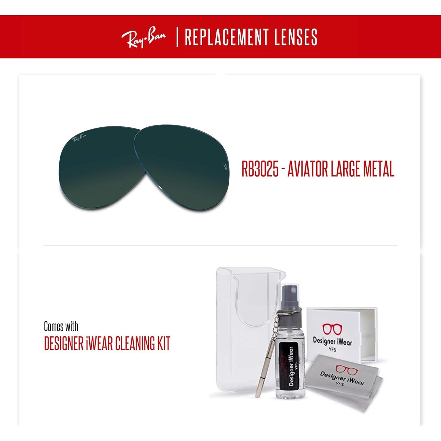 Lentes Ray-Ban RB3025 58mm Verde Cristal + Kit Cuidado