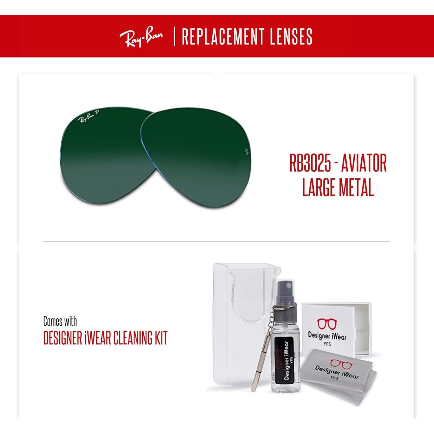 Lentes Ray-Ban Aviator RB3025 58mm Verde Polarizado + Kit