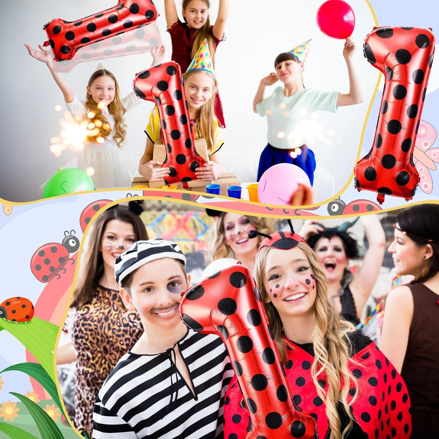 Globo Grande Número 1 Mariquita 101.6 cm Decoración Cumpleaños