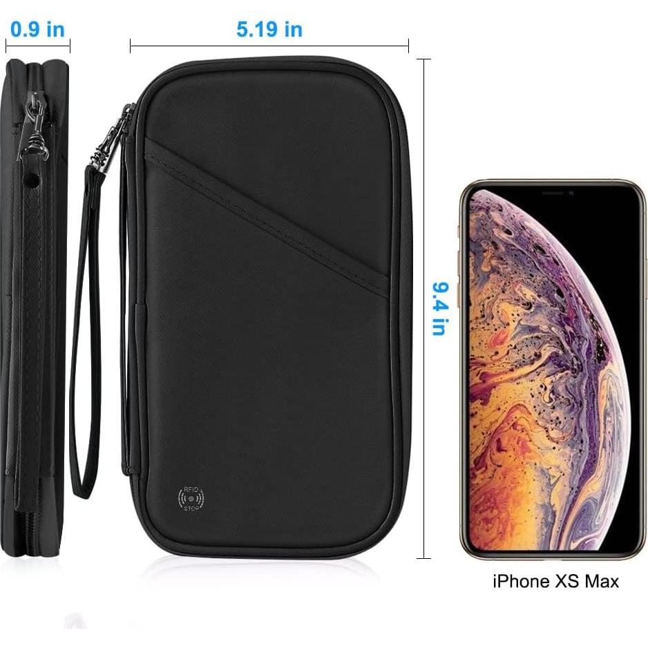 Cartera de Pasaporte RFID P Travel DE-2136 Negra Impermeable