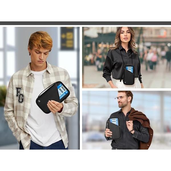 Cartera de Pasaporte RFID P Travel DE-2136 Negra Impermeable