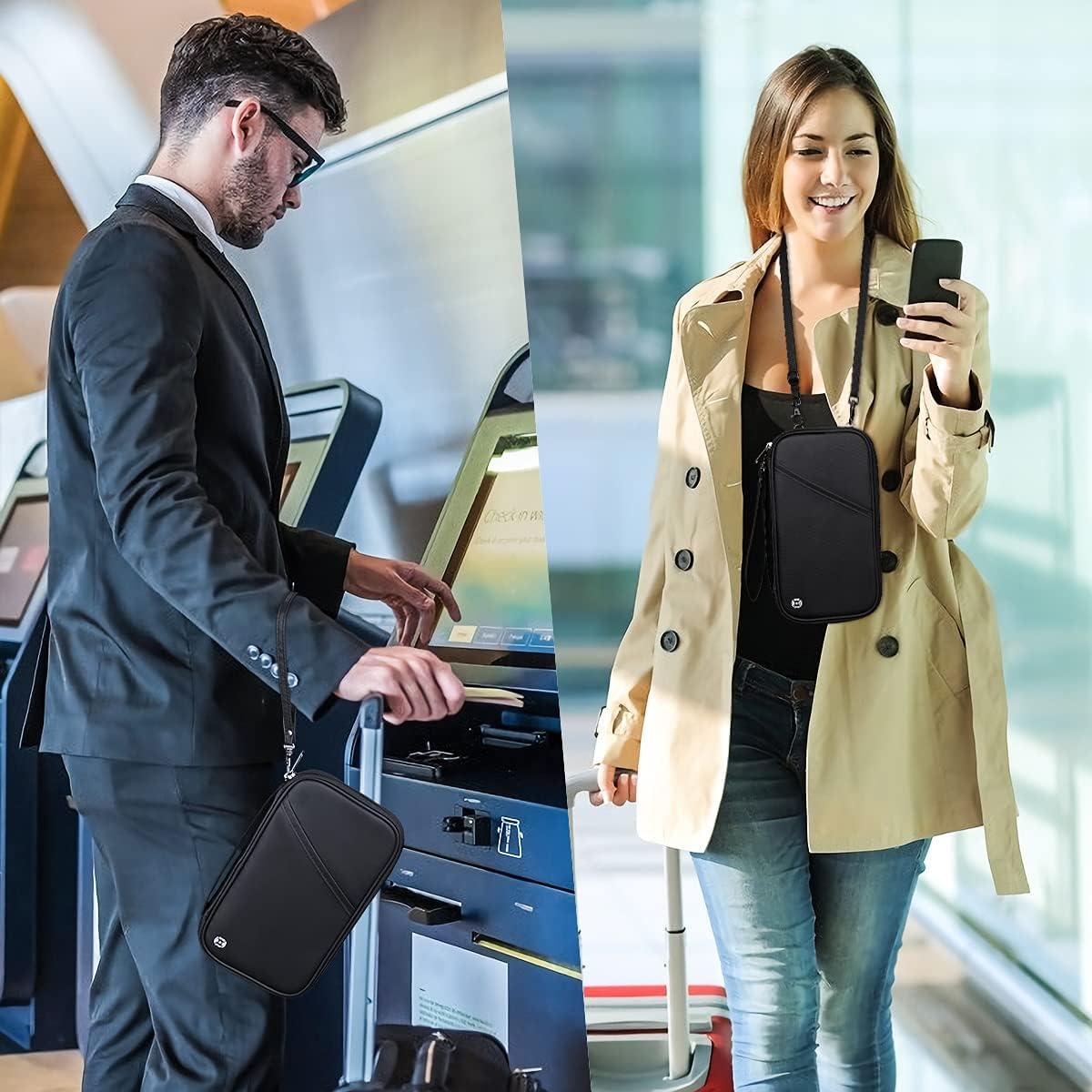 Cartera de Pasaporte RFID P Travel DE-2136 Negra Impermeable