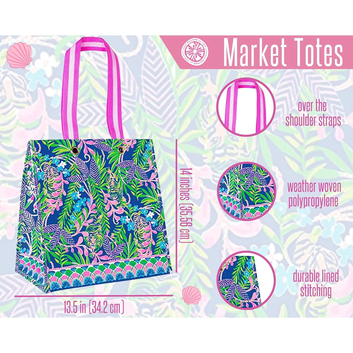 Bolsa de Compras Reutilizable Lilly Pulitzer - Tote Ecológica 35.6cm