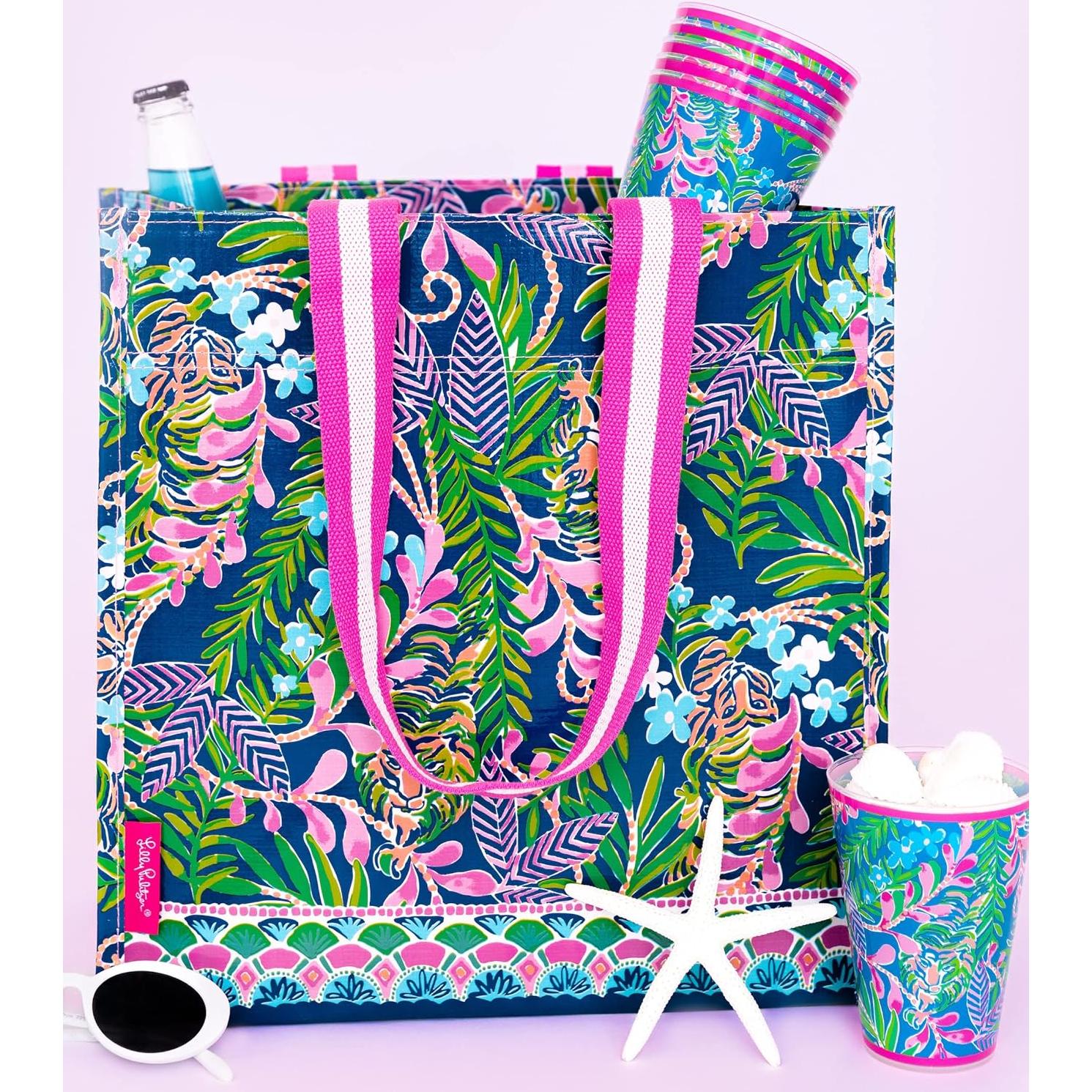 Bolsa de Compras Reutilizable Lilly Pulitzer - Tote Ecológica 35.6cm