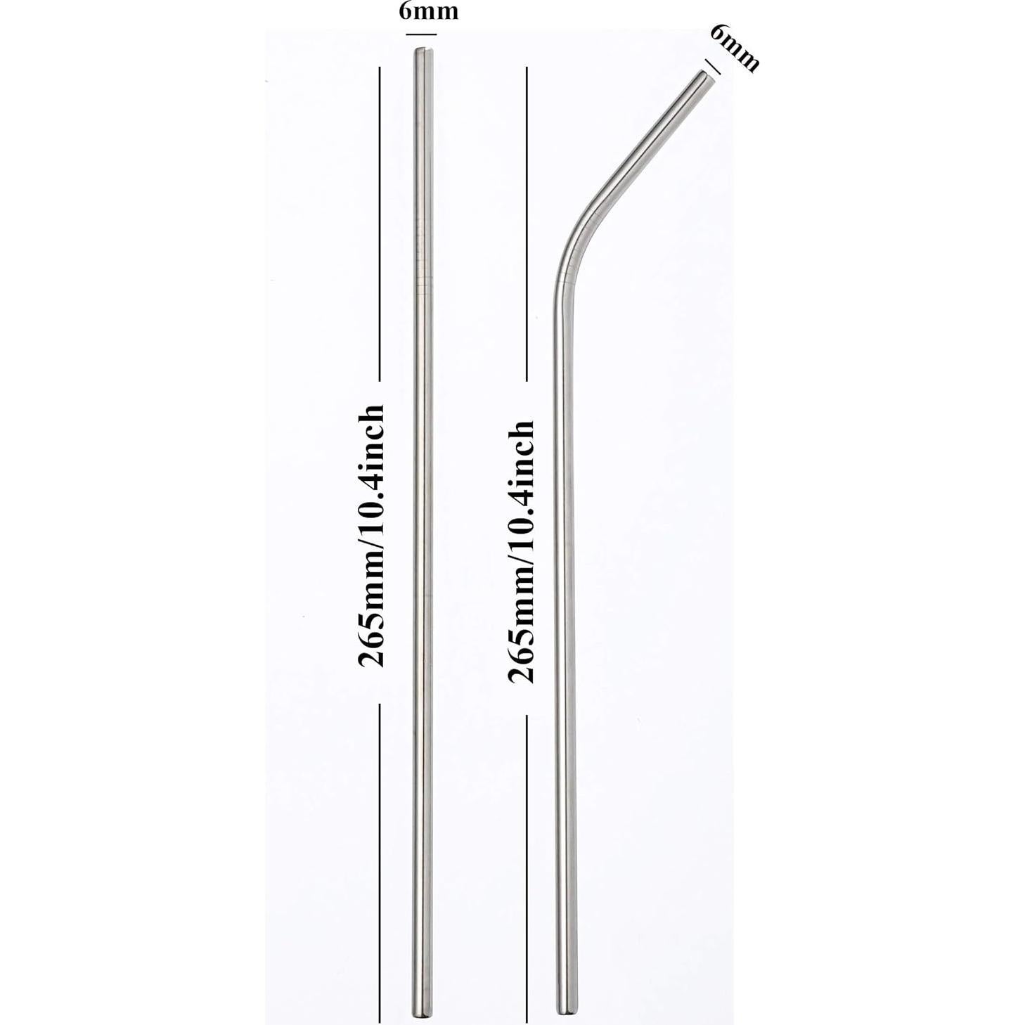 Popotes de Metal Reutilizables Sunwinc 100pcs 26.7cm Acero Inoxidable