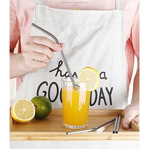 Popotes de Metal Reutilizables Sunwinc 100pcs 26.7cm Acero Inoxidable