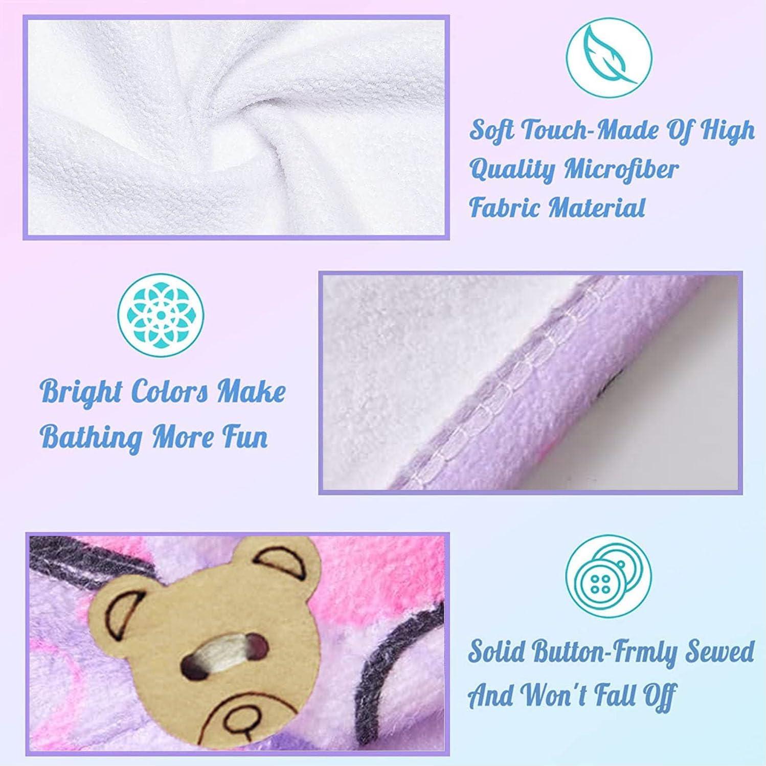 Toalla de Microfibra para el Cabello WUBAYI 2 Pack Secado Rápido