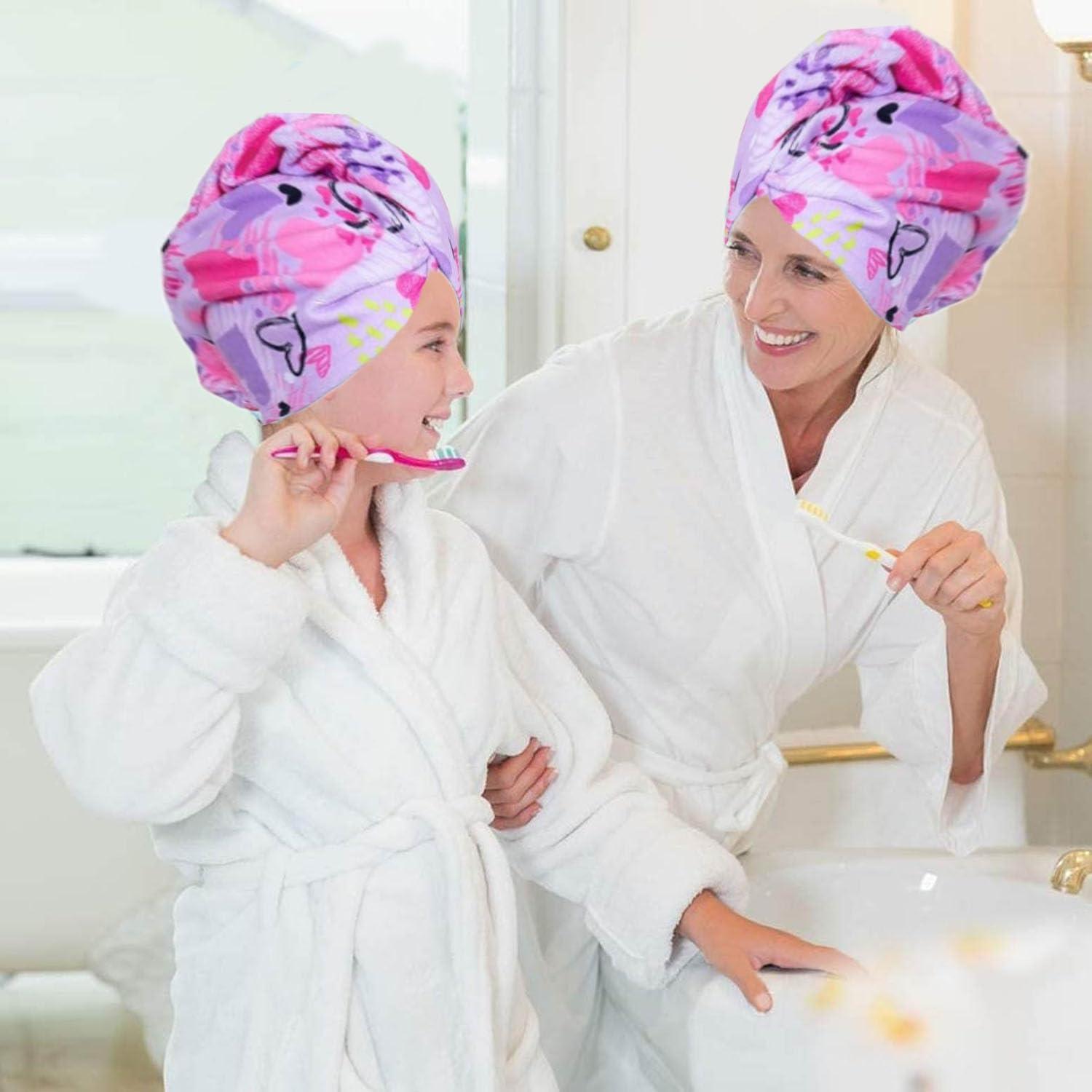 Toalla de Microfibra para el Cabello WUBAYI 2 Pack Secado Rápido