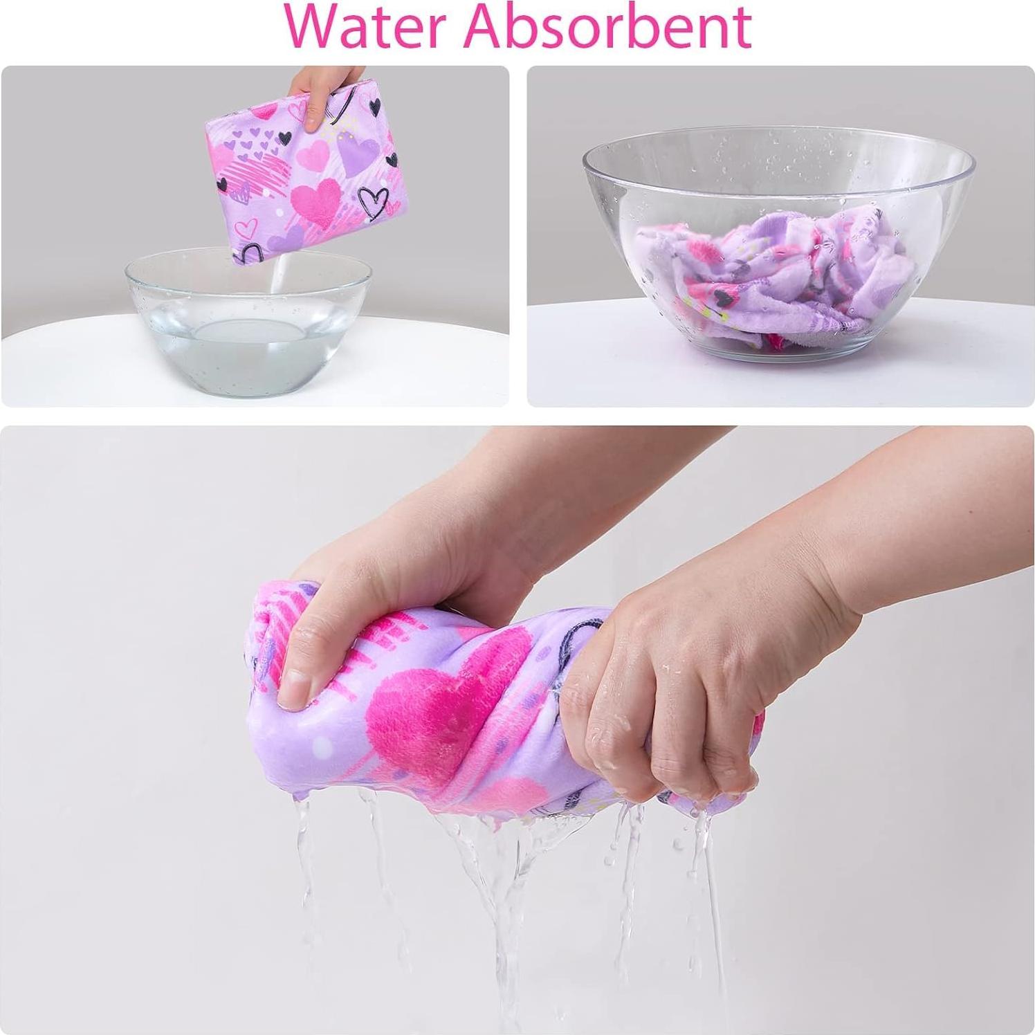 Toalla de Microfibra para el Cabello WUBAYI 2 Pack Secado Rápido