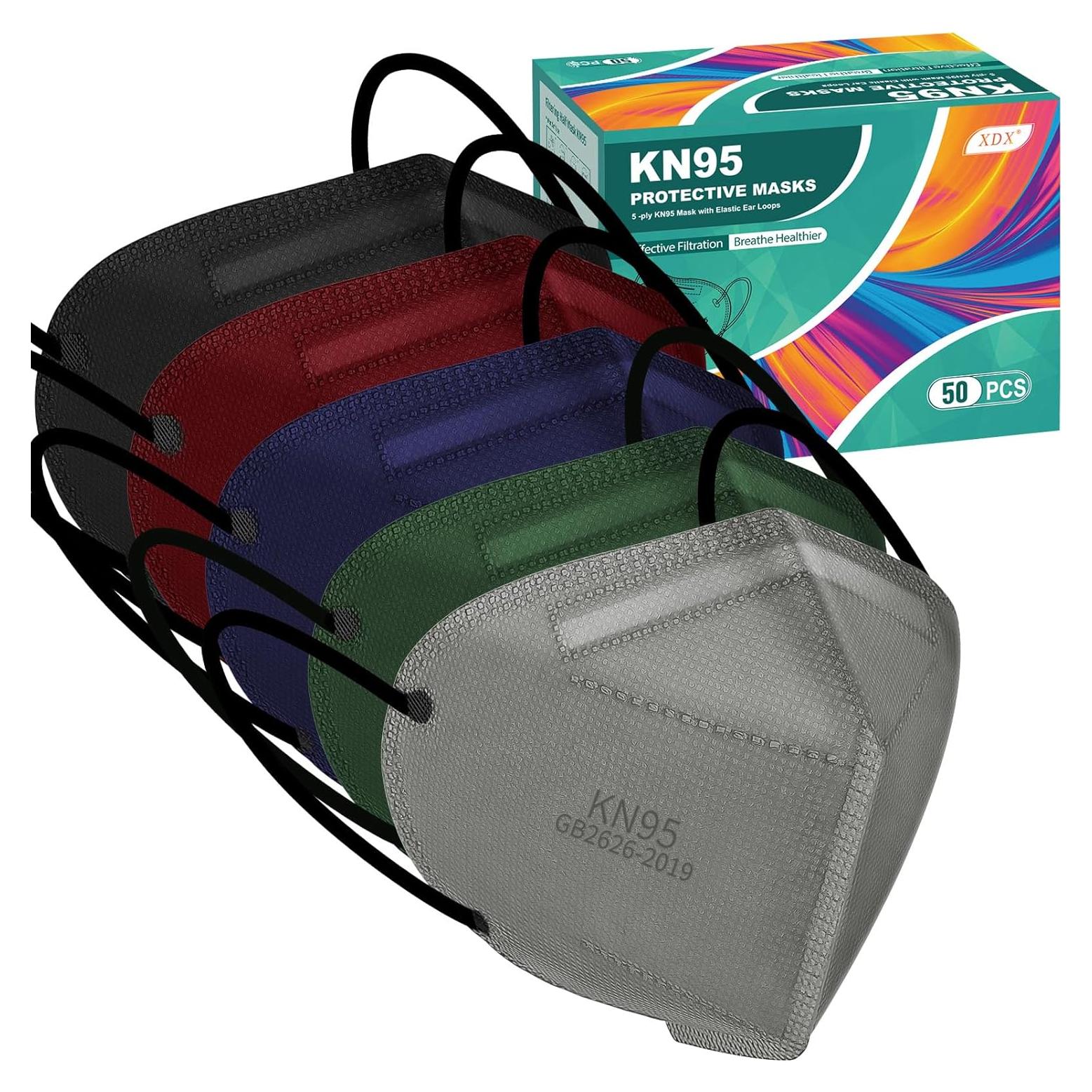 Mascarillas KN95 XDX Paquete de 50 Unidades Multicolor 5 Capas