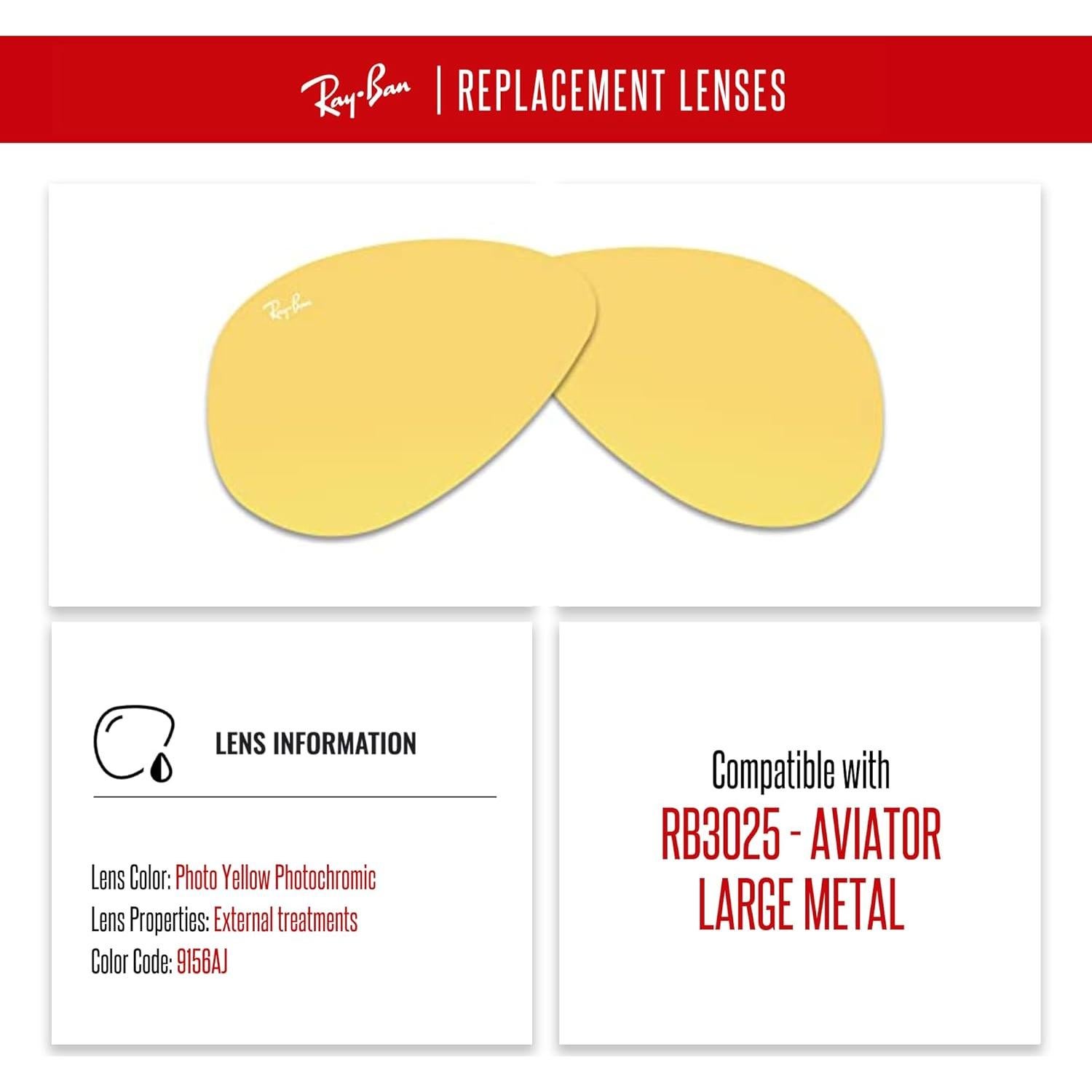Lentes Ray-Ban RB3025 Aviator 58mm Amarillo + Kit Cuidado