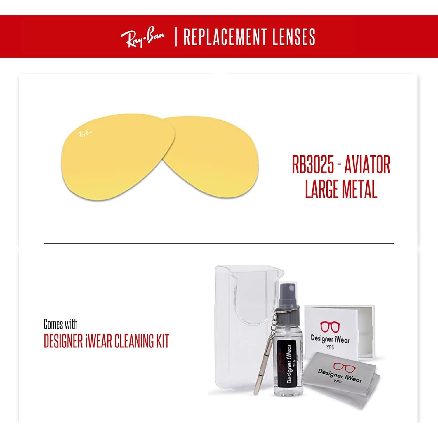 Lentes Ray-Ban RB3025 Aviator 58mm Amarillo + Kit Cuidado