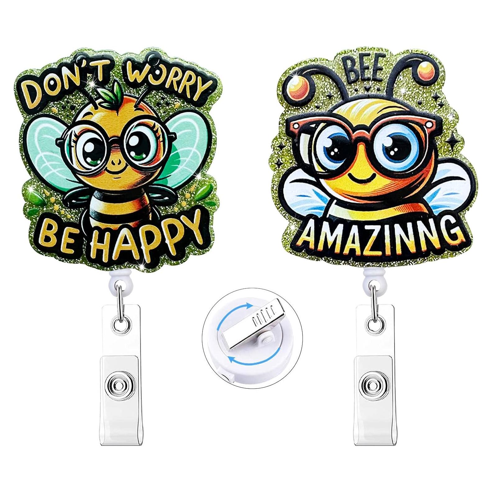 Paquete de 2 Sujetadores de Insignias Retráctiles HASFINE