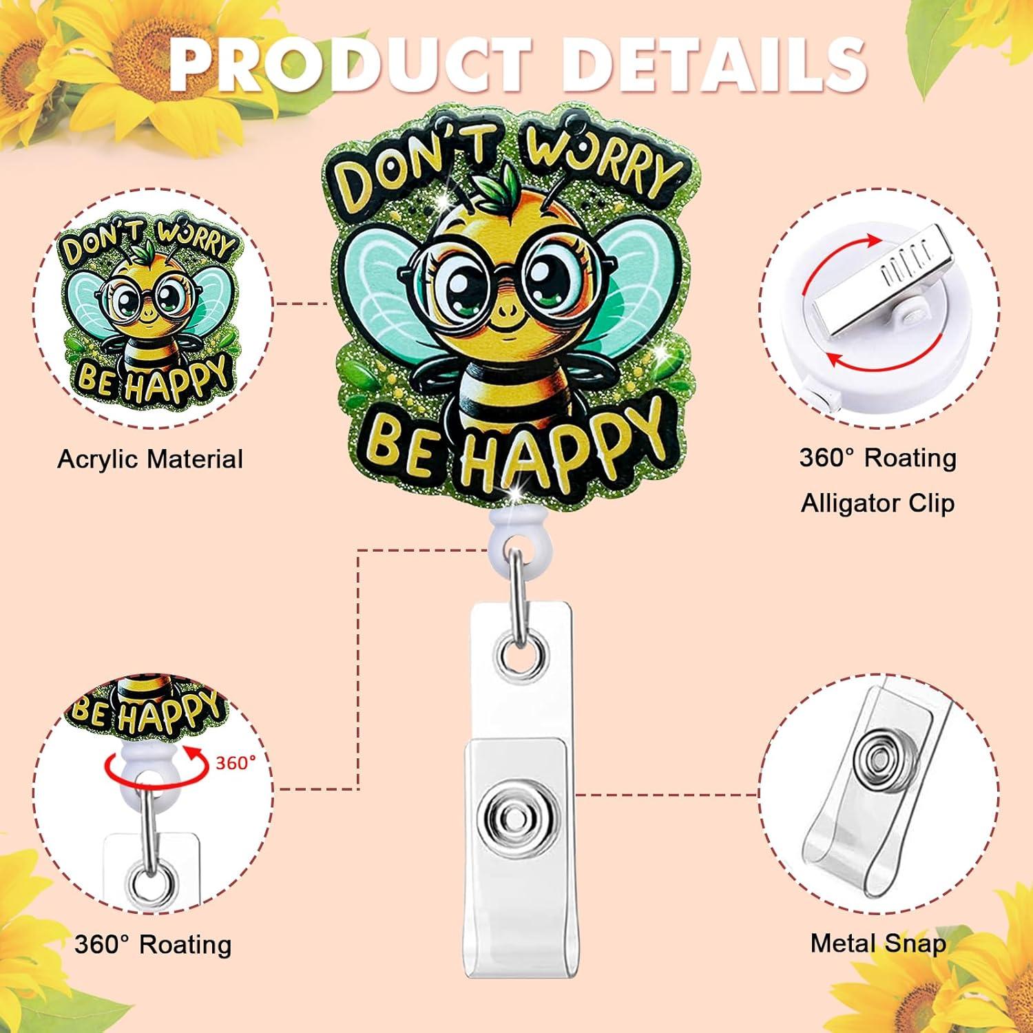 Paquete de 2 Sujetadores de Insignias Retráctiles HASFINE