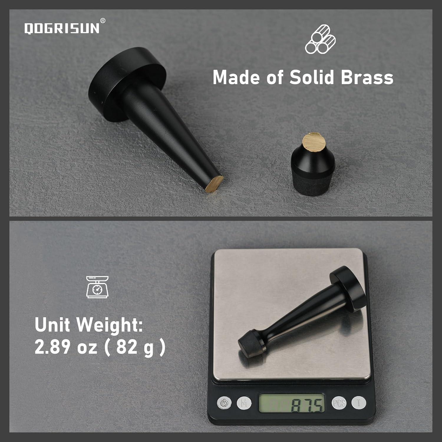 Topes de puerta de latón QOGRISUN - 8.25 cm, paquete de 2, negro