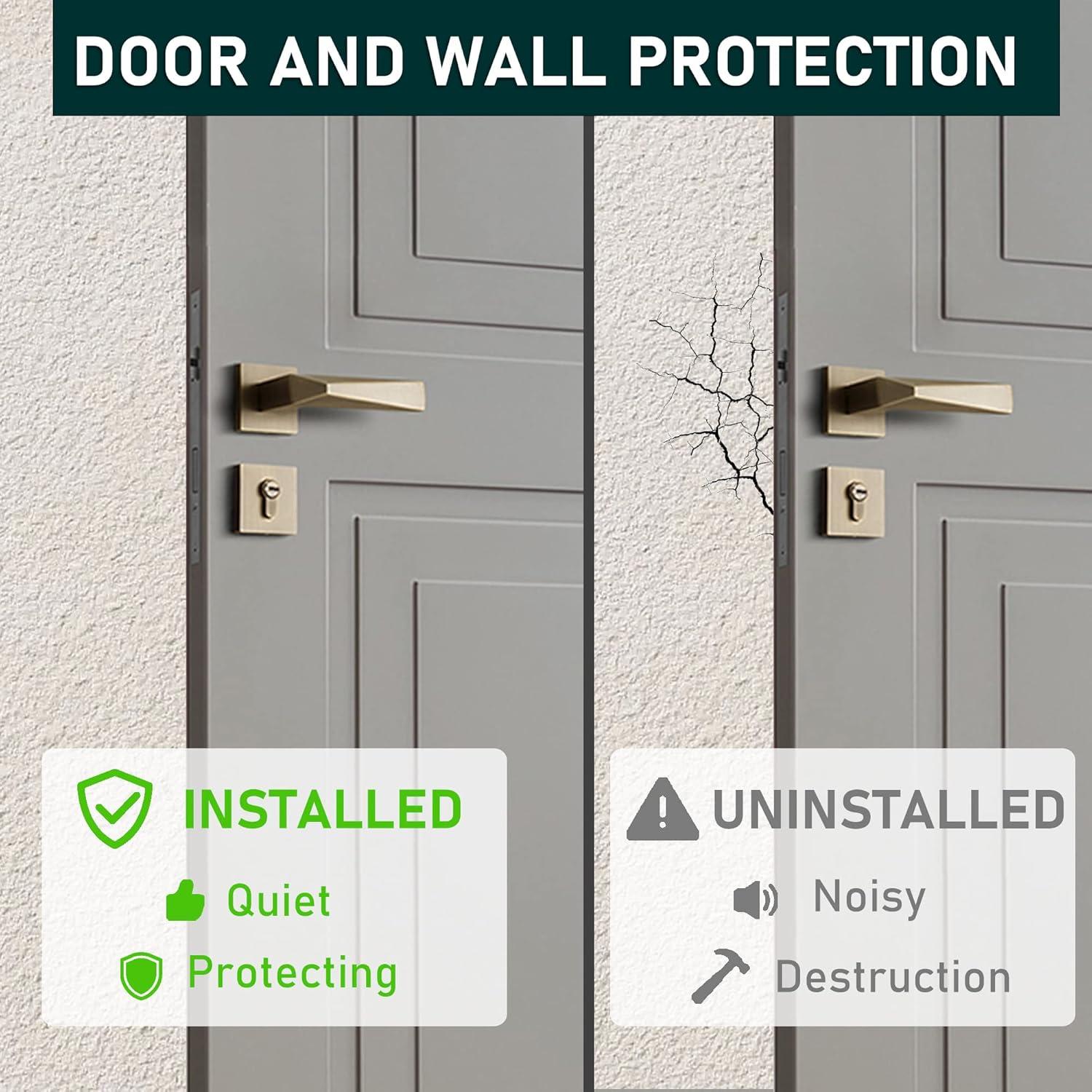 Topes de puerta de latón QOGRISUN - 8.25 cm, paquete de 2, negro