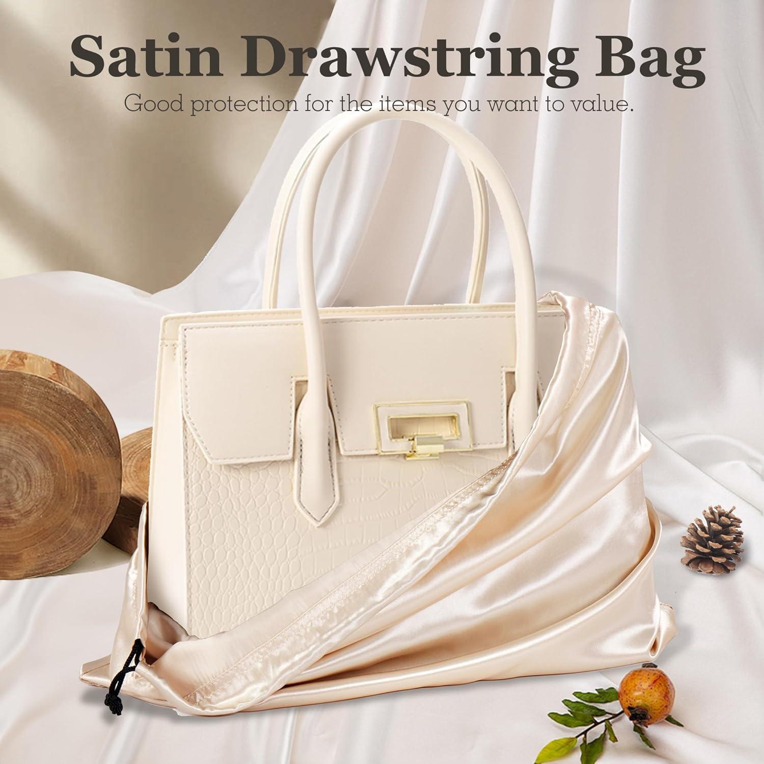 Vonty 3 Bolsas de Polvo de Satén Beige para Zapatos y Bolsos